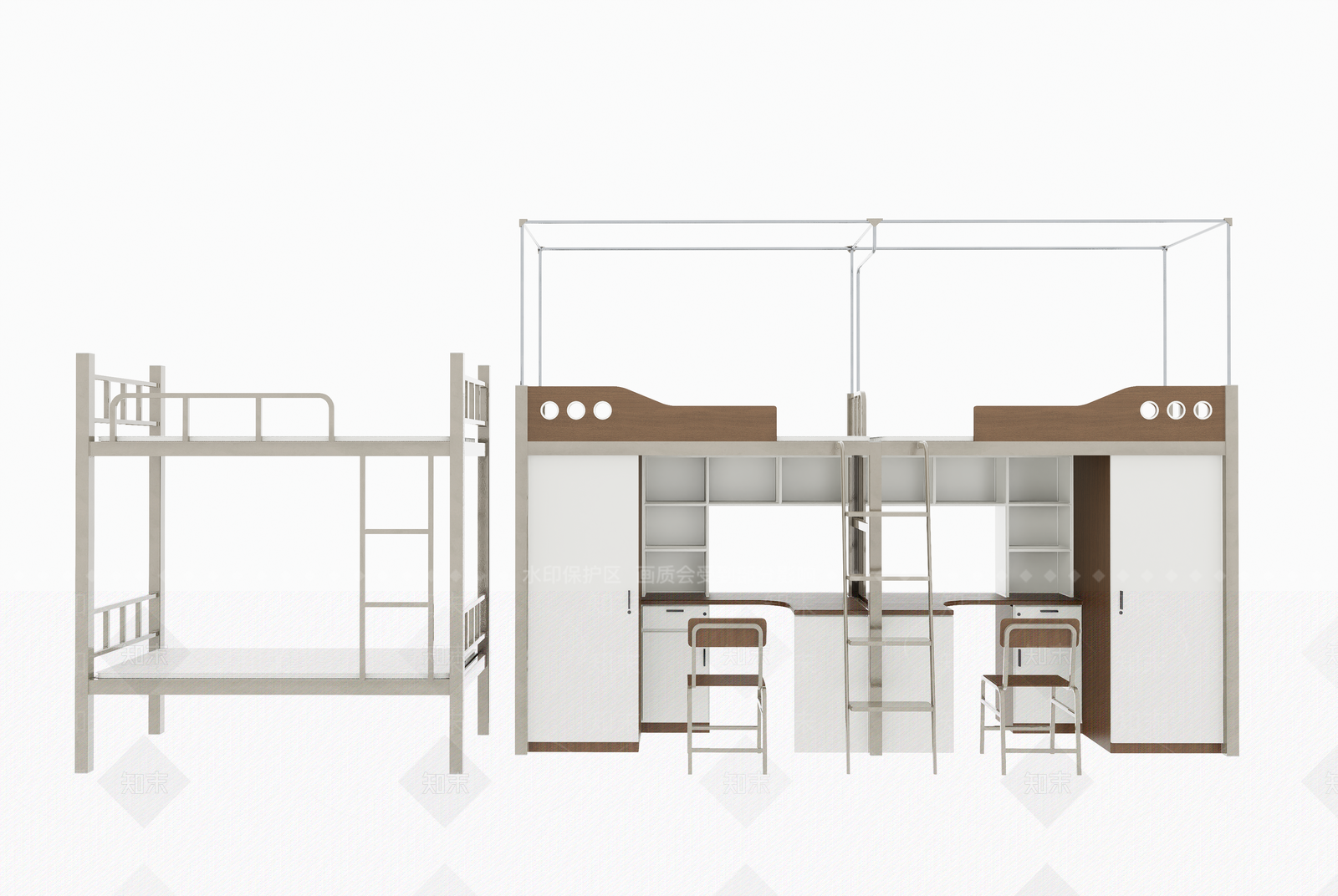 现代宿舍SU模型下载【ID:1192879984】