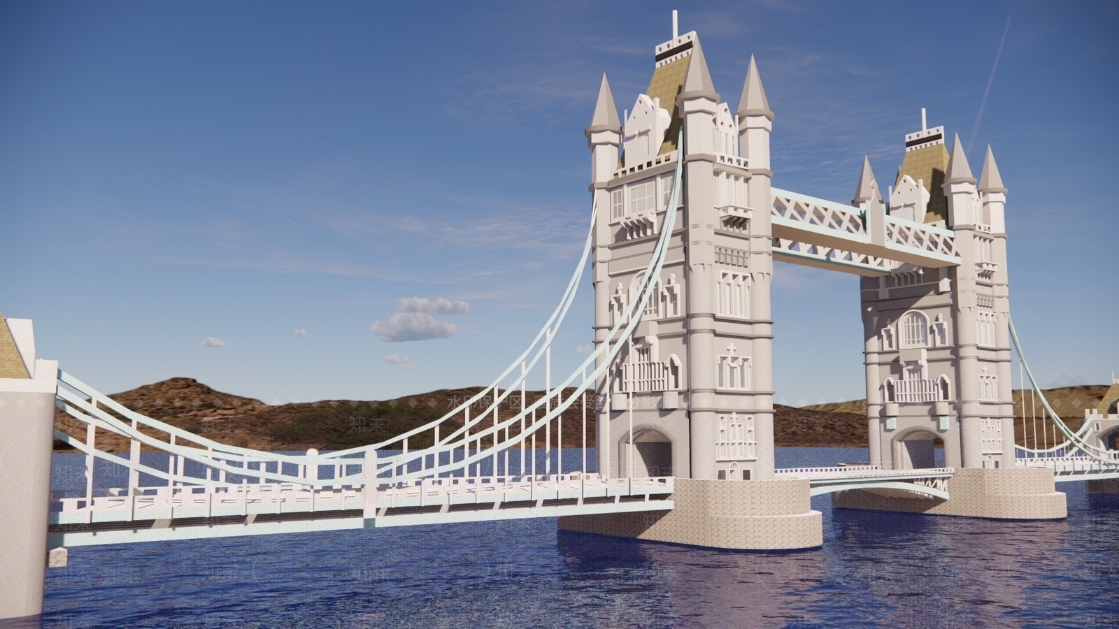 欧式现代大桥SU模型下载【ID:1192881343】