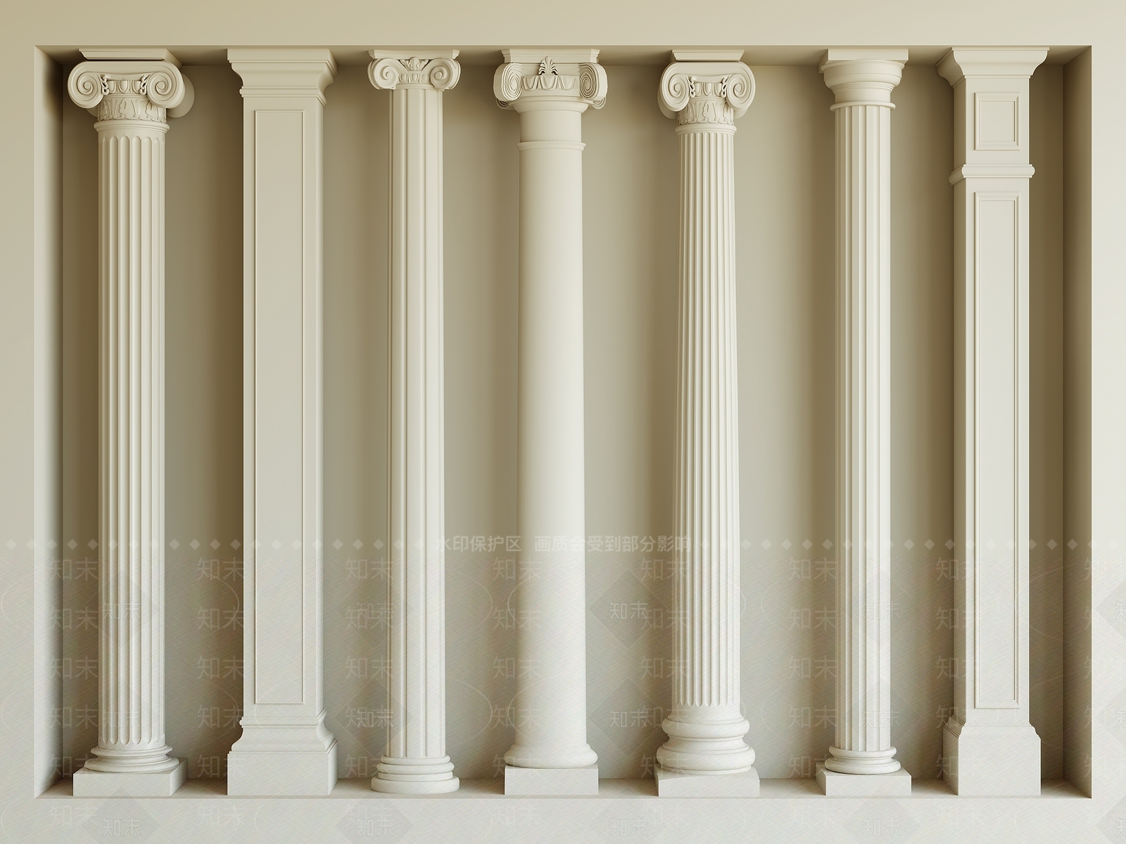 法式欧式柱子3D模型下载【ID:1192880288】