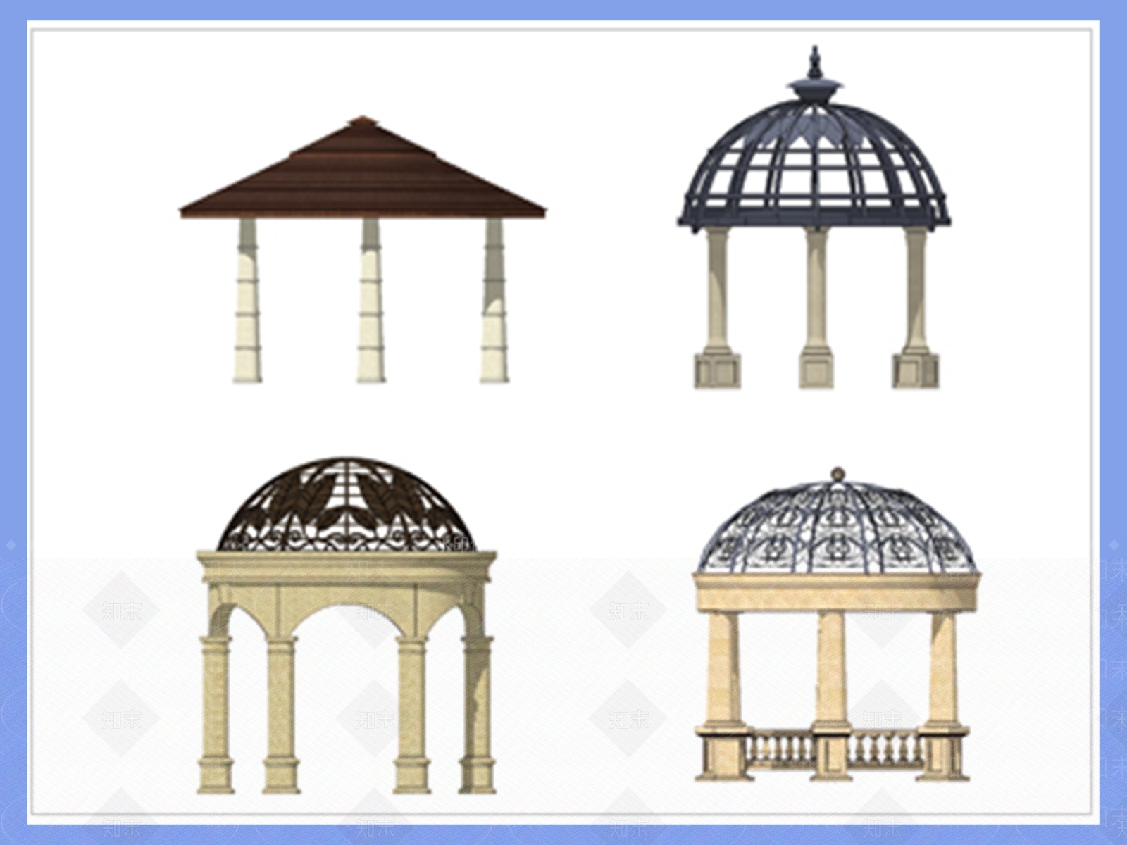 法式欧式亭子SU模型下载【ID:1192880875】