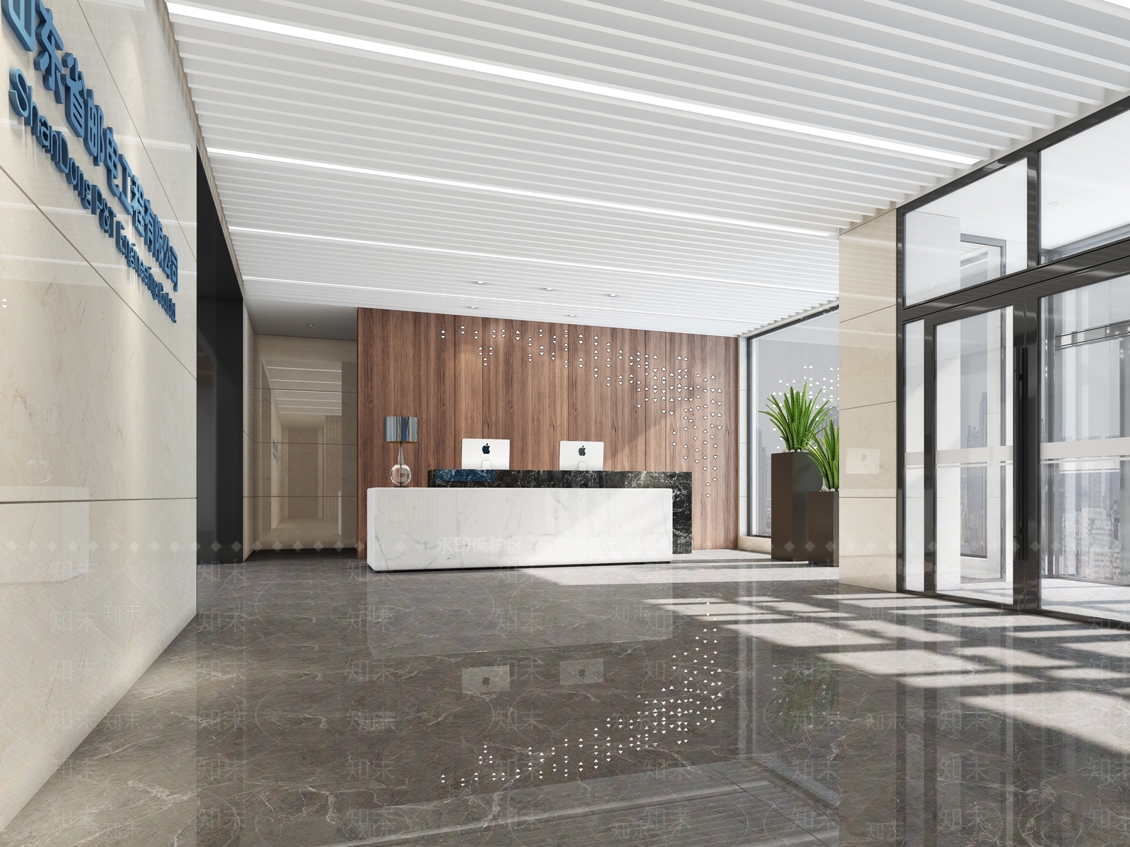 现代办公大厅3D模型下载【ID:1192882697】