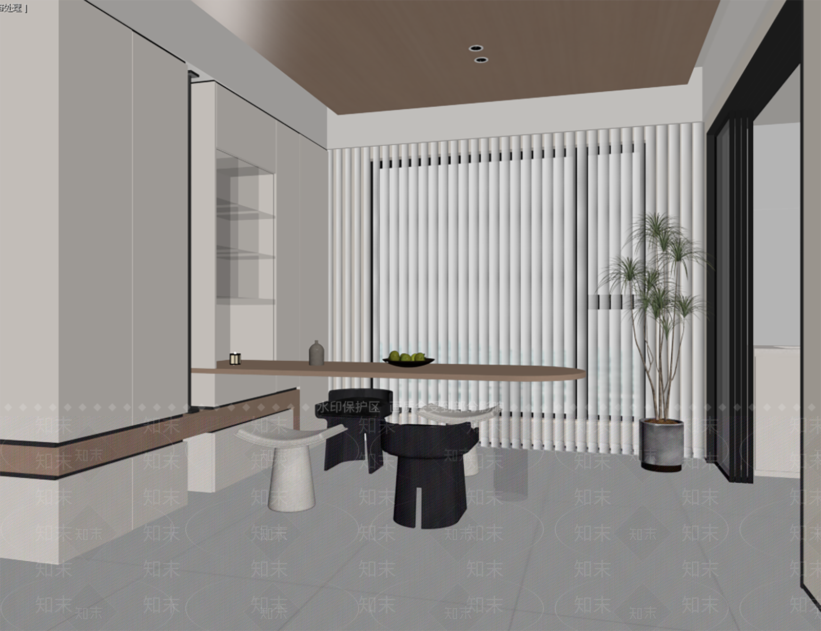 现代客餐厅SU模型下载【ID:1192882757】