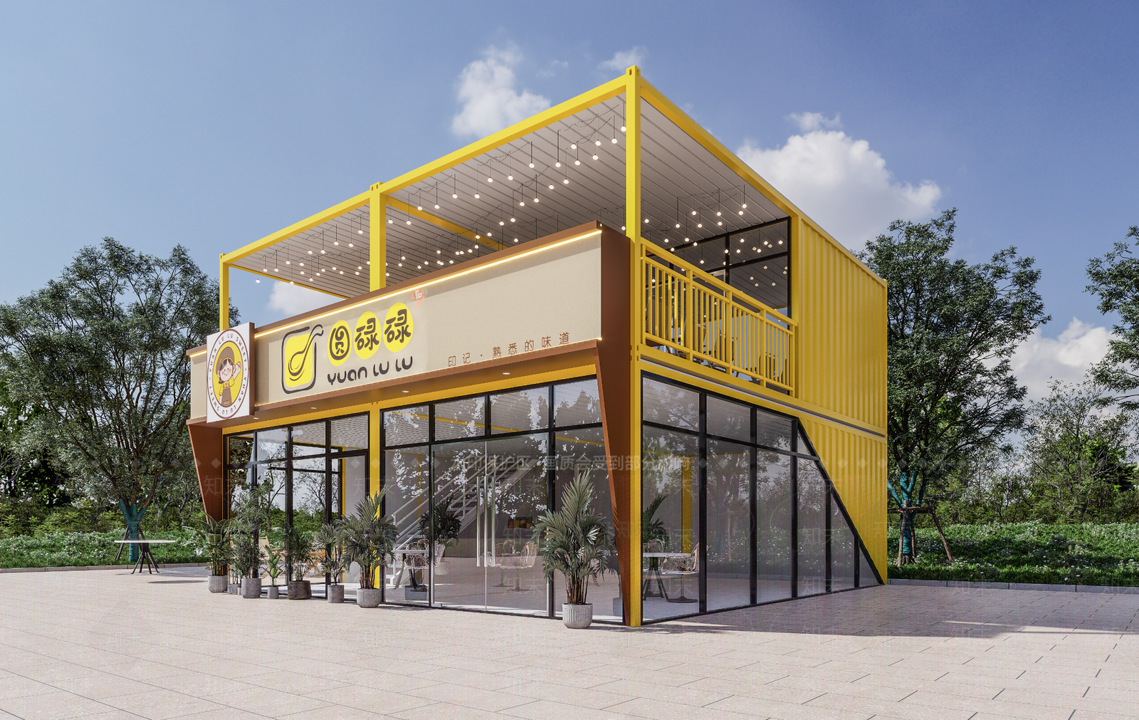 现代新中式小公建SU模型下载【ID:1192883121】