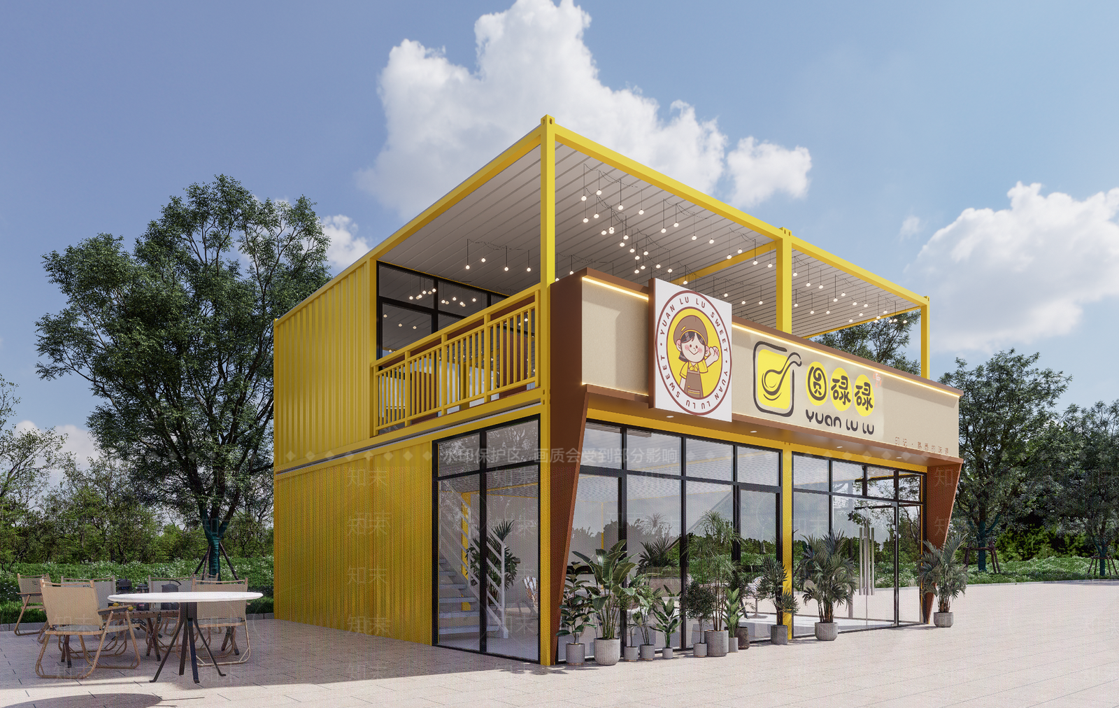 现代新中式小公建SU模型下载【ID:1192883121】