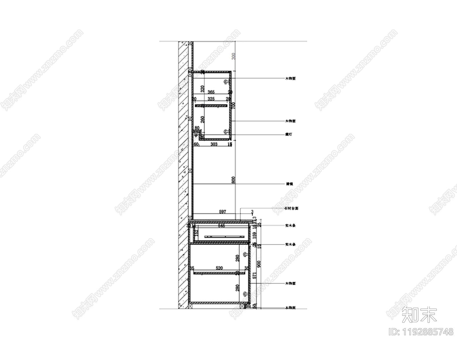 柜体节点cad施工图下载【ID:1192885748】