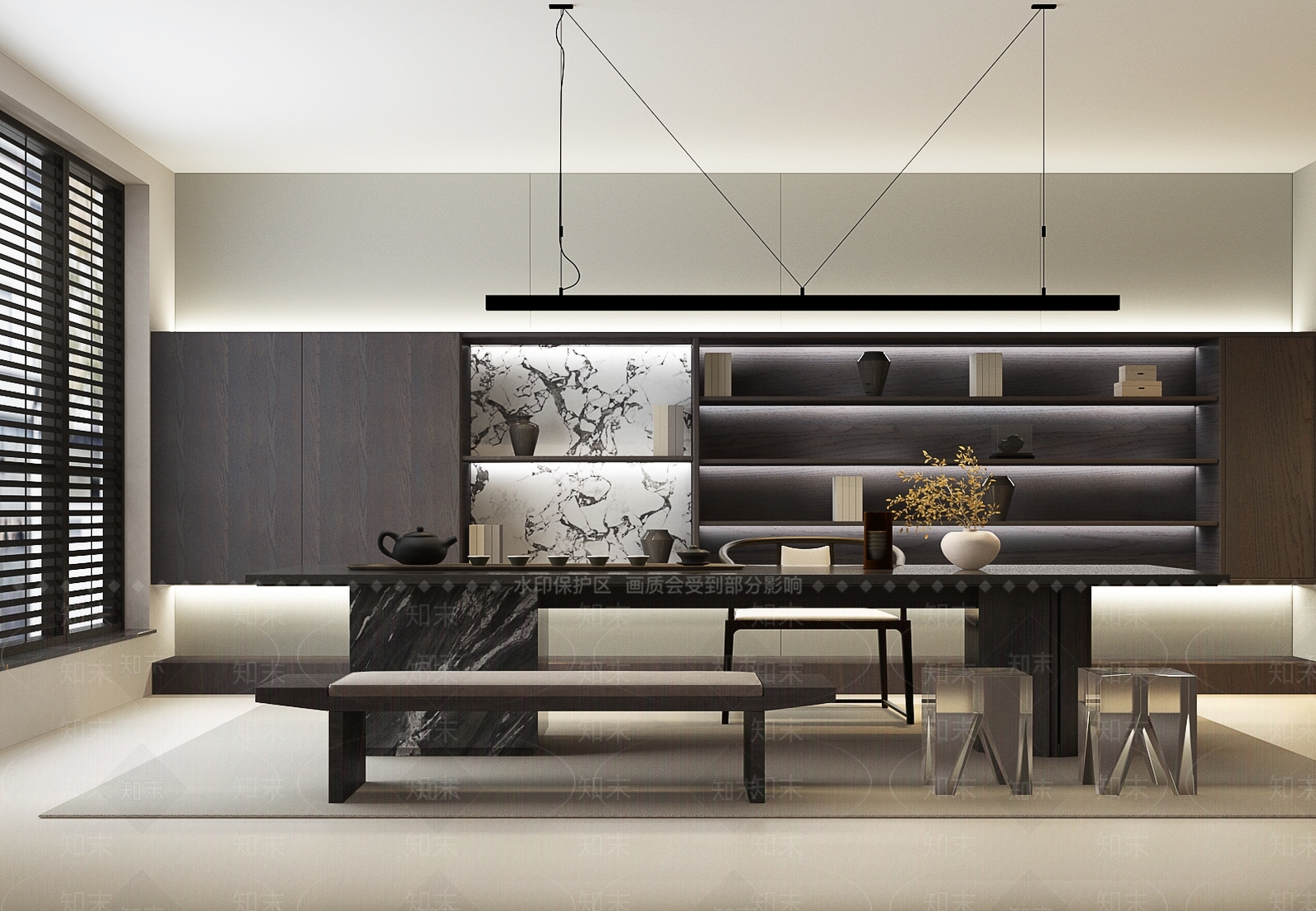 现代意式茶室SU模型下载【ID:1192889206】