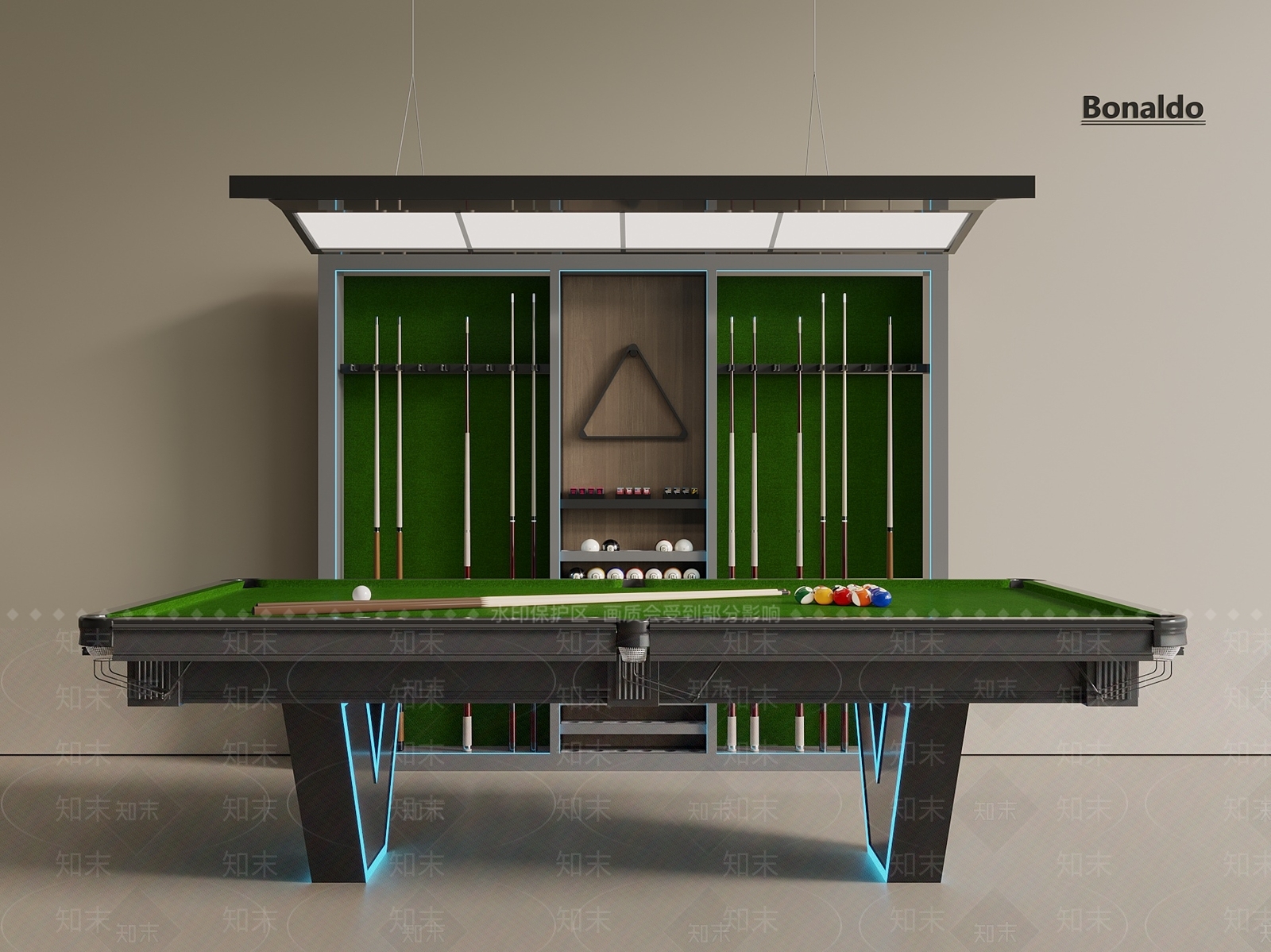 台球桌3D模型下载【ID:1192889667】
