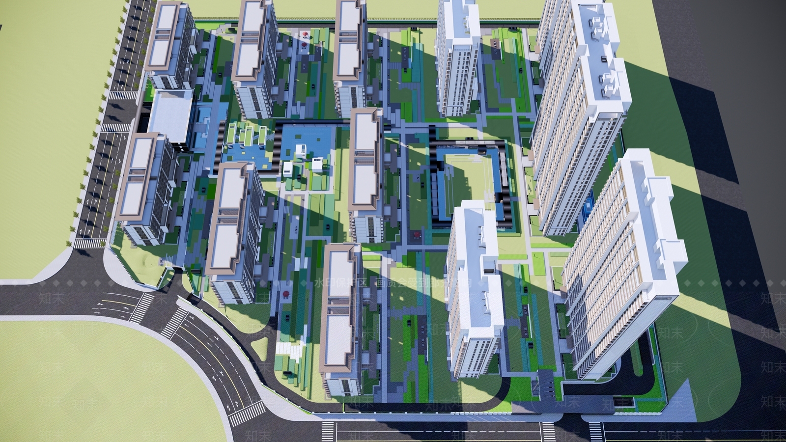 现代小区景观SU模型下载【ID:1192891908】