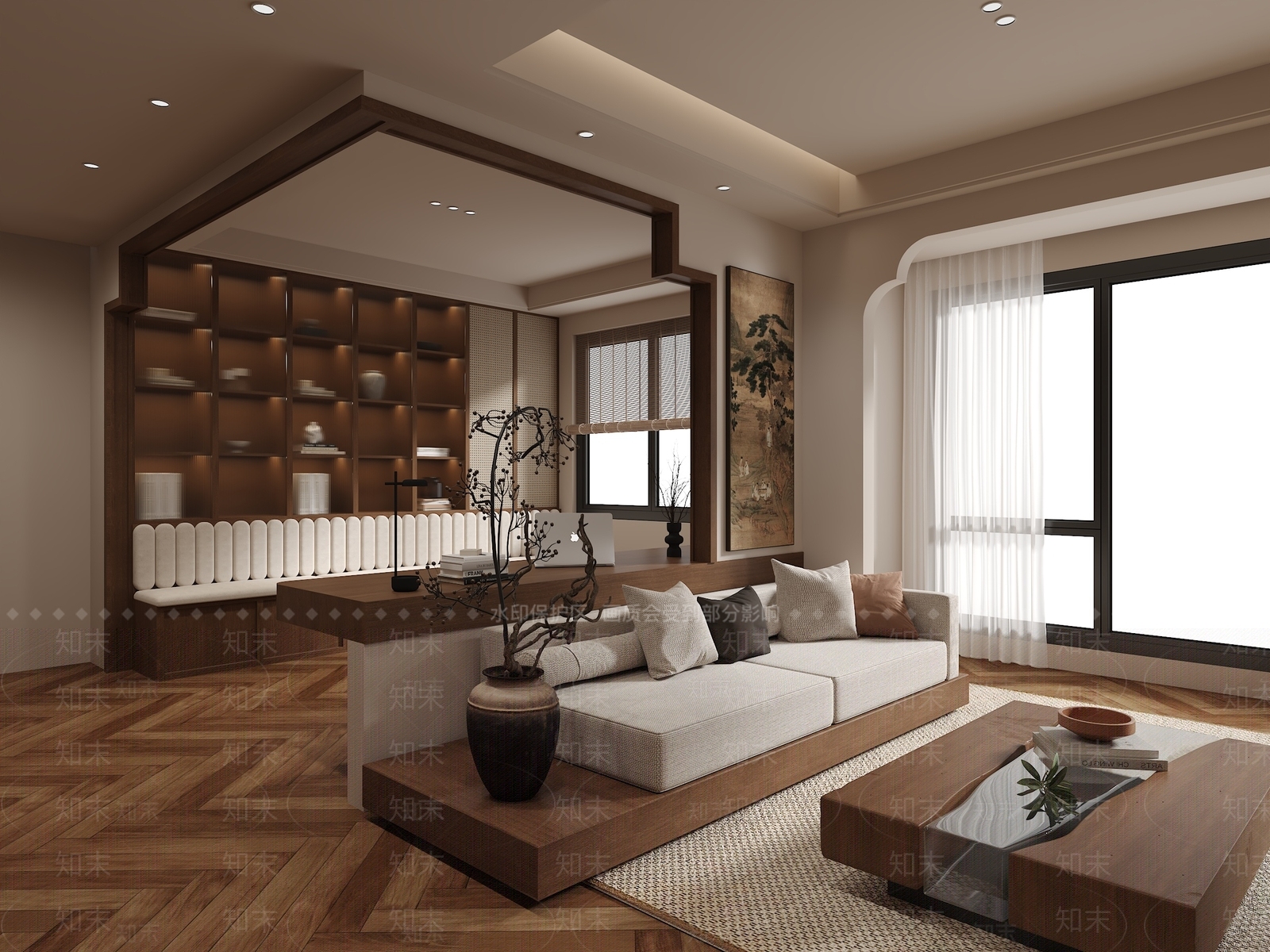 中式挂画挂画3D模型下载【ID:1227331724】