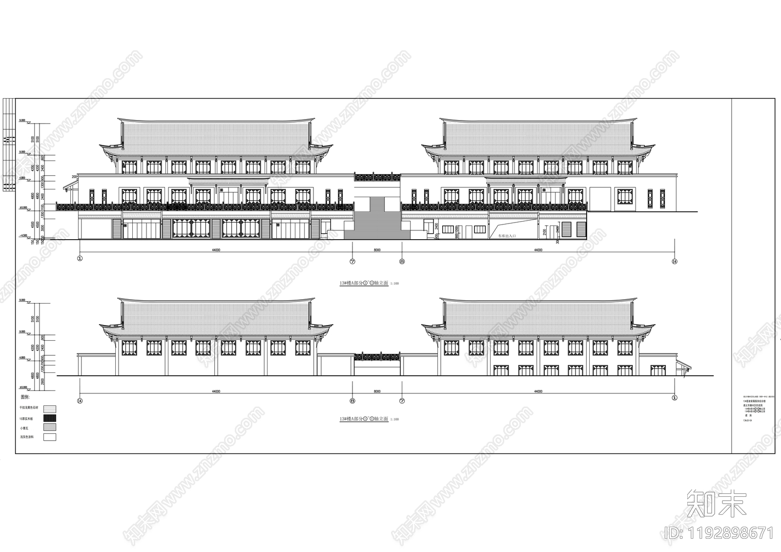 中式其他公共建筑cad施工图下载【ID:1192898671】
