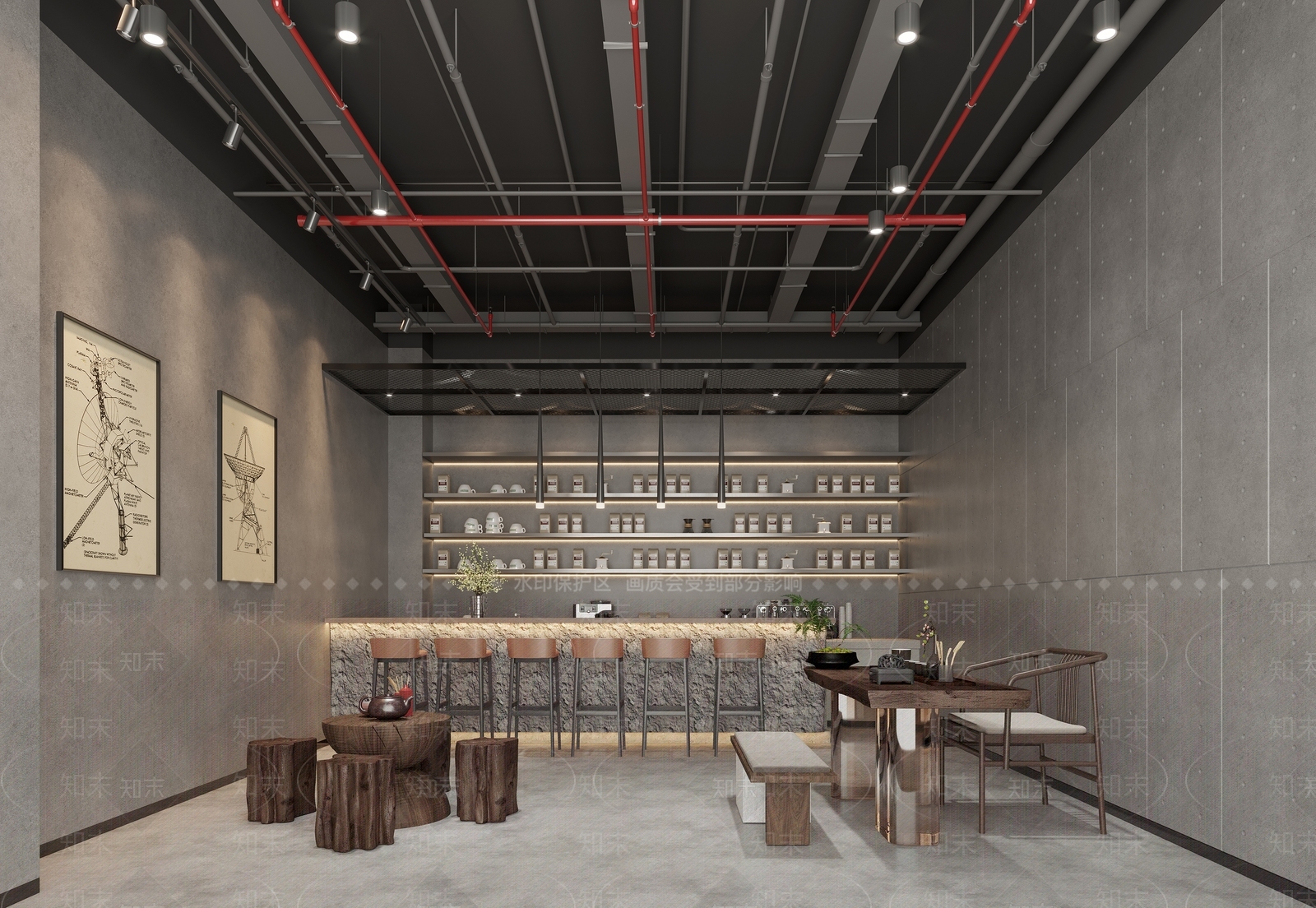 工业茶馆3D模型下载【ID:1215118132】