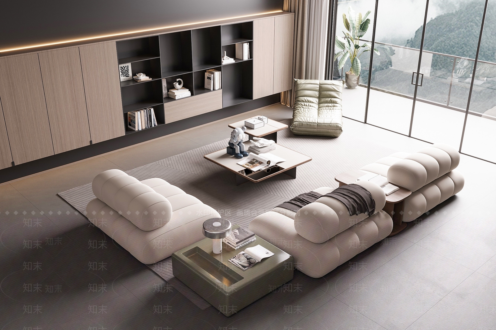 现代三人沙发3D模型下载【ID:1192902822】