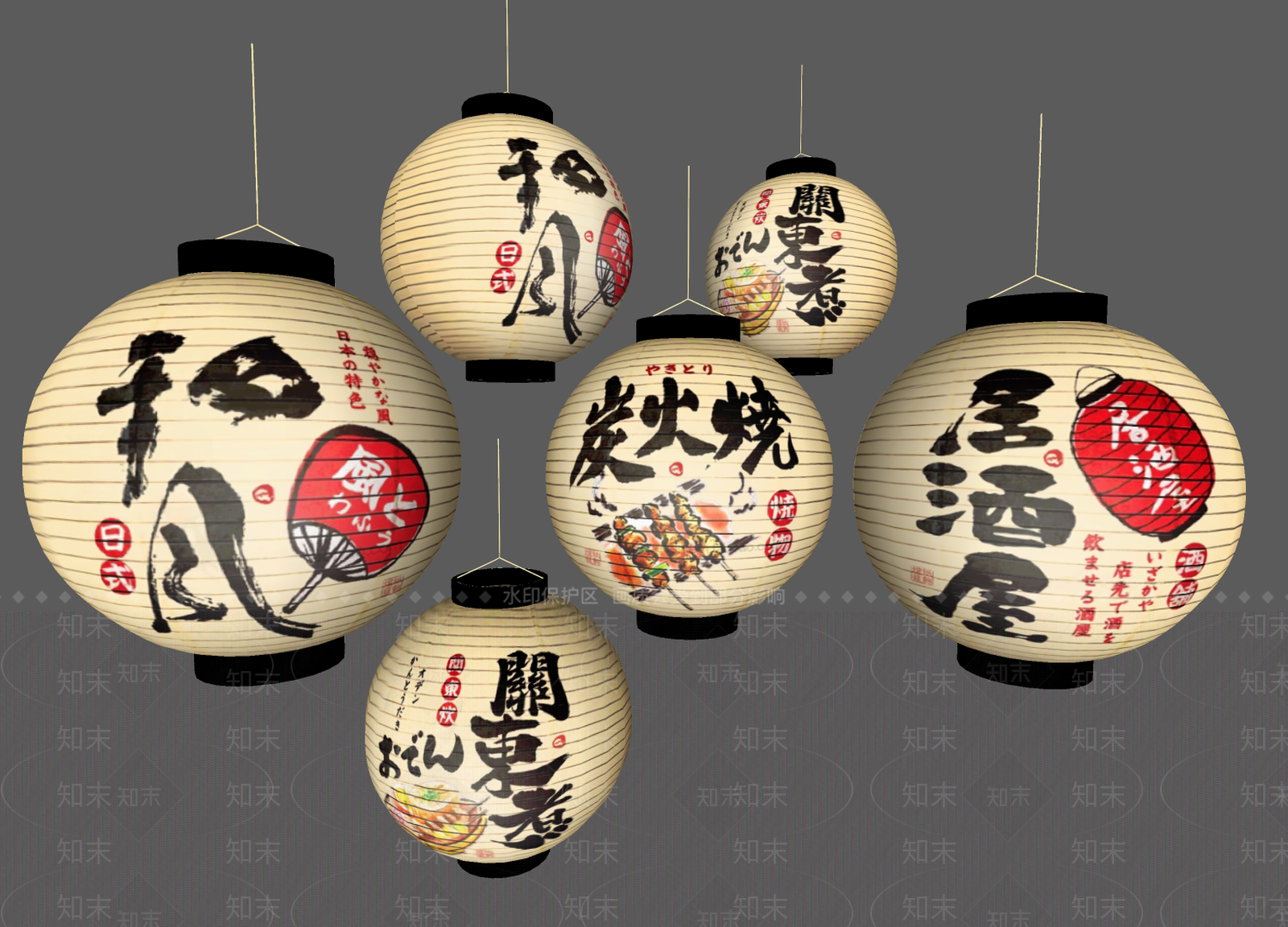 日式灯笼SU模型草图
