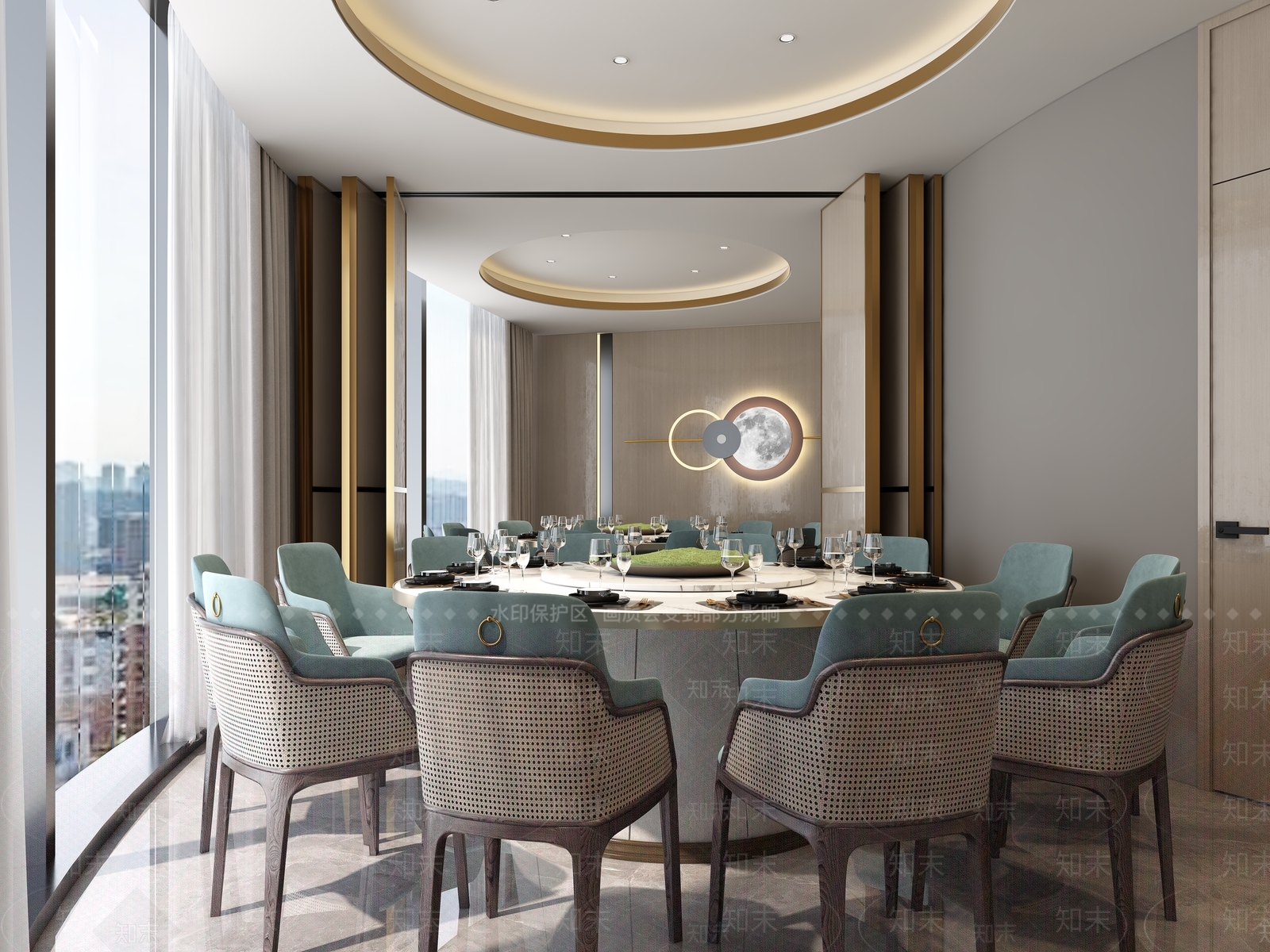 新中式包厢3D模型下载【ID:1192906236】