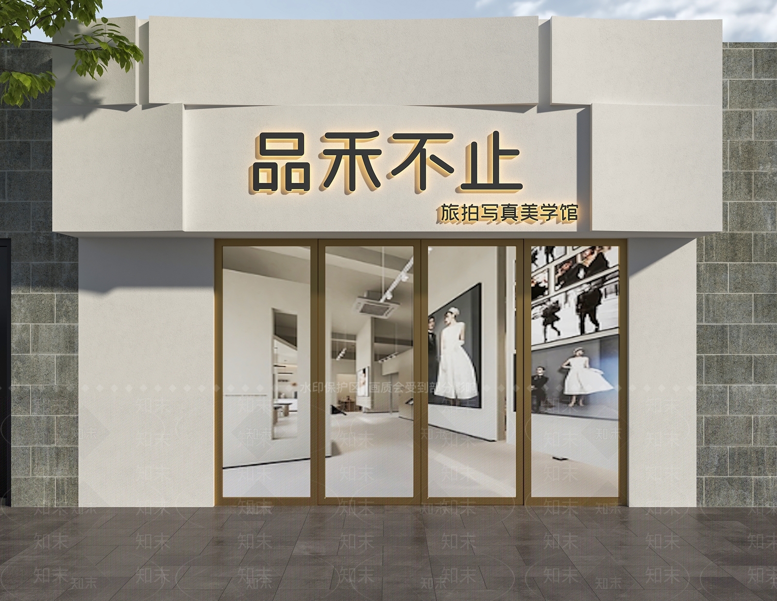 现代极简门头3D模型下载【ID:1192906948】