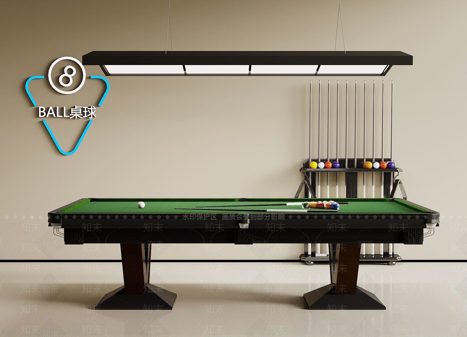 台球桌SU模型下载【ID:1192907478】
