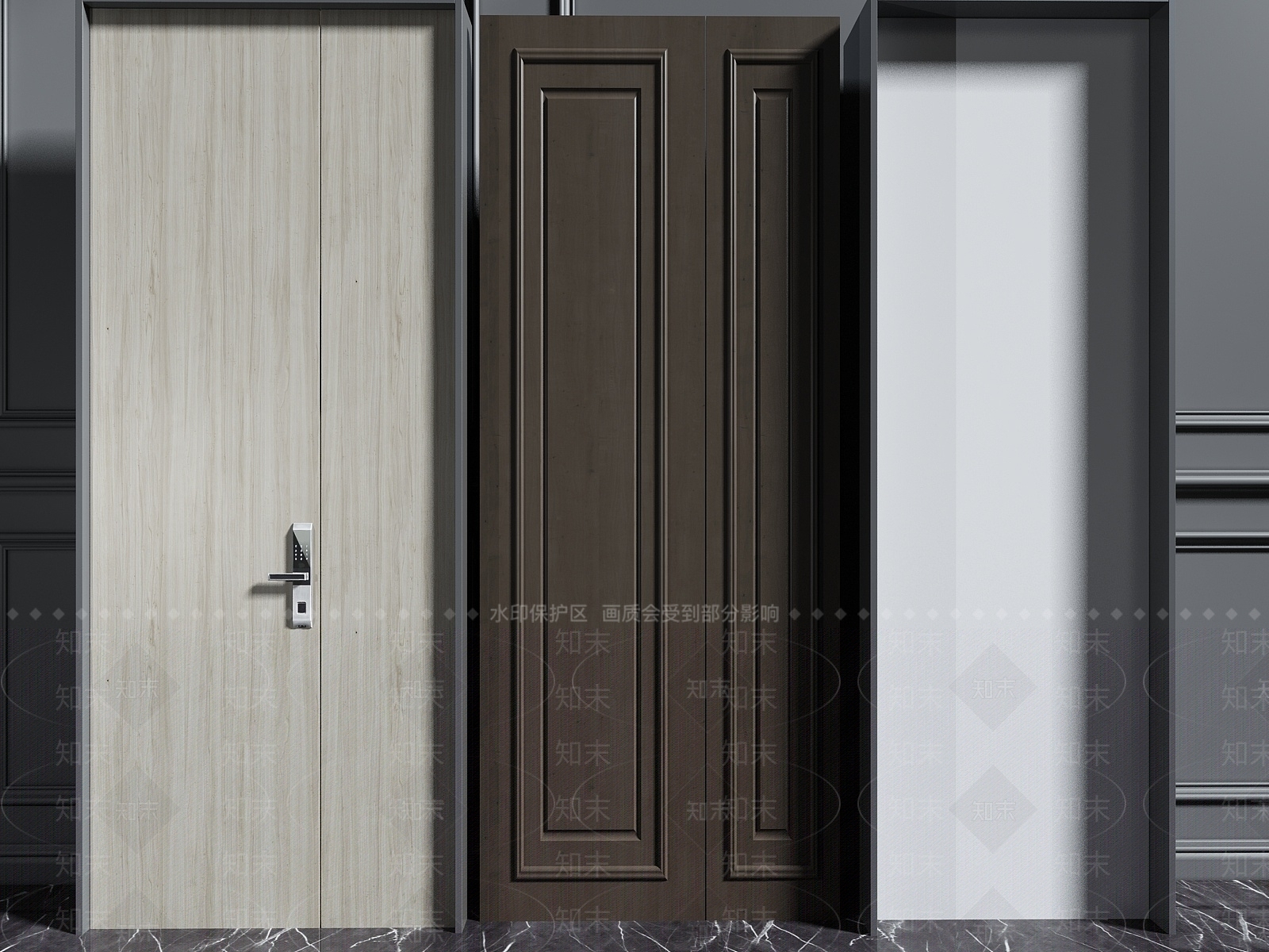 现代卧室门3D模型下载【ID:1192912633】