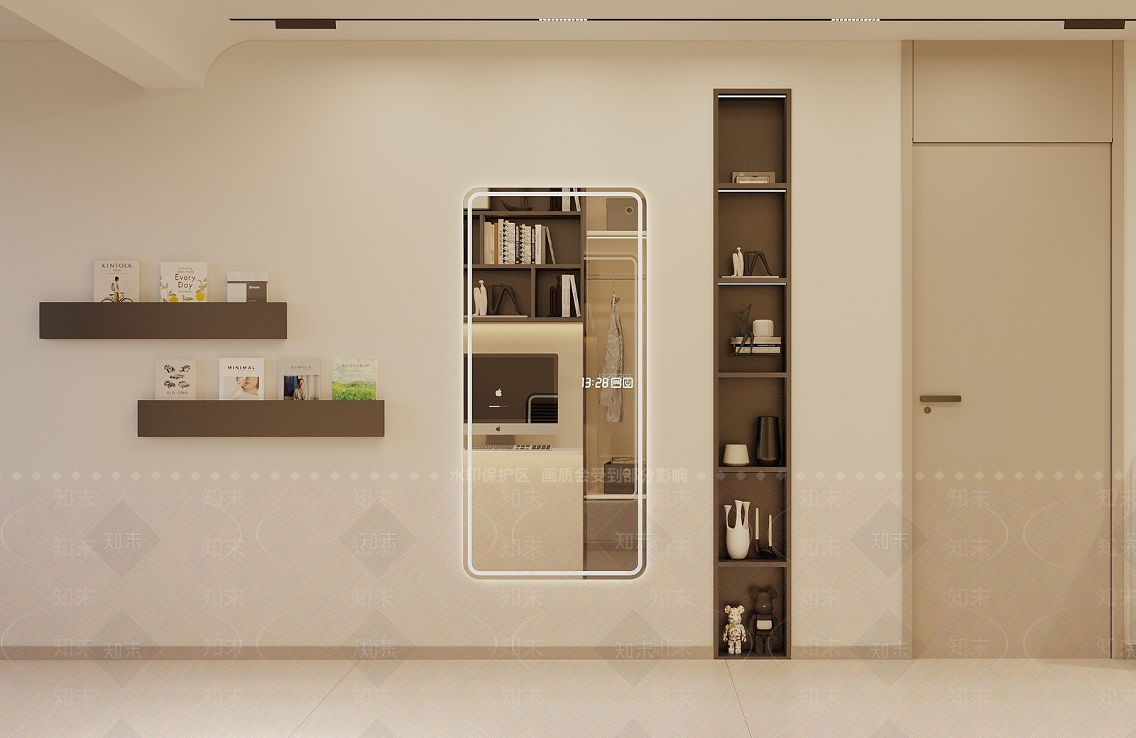现代奶油书房3D模型下载【ID:1192914996】