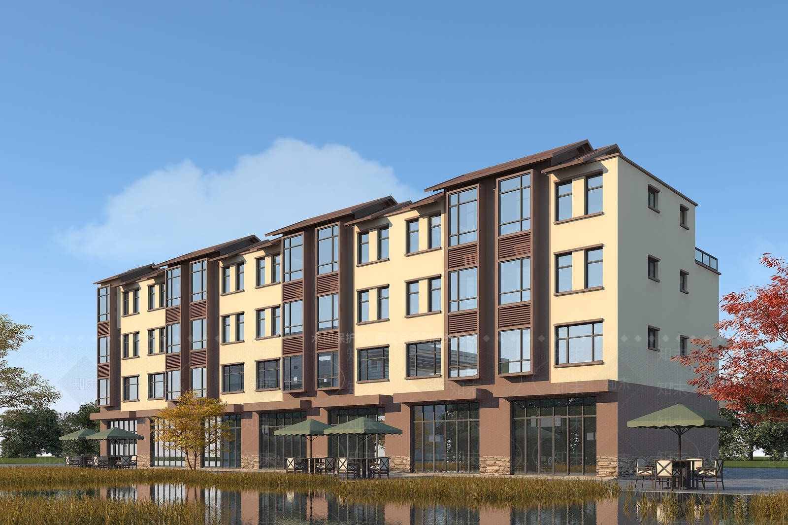 现代商住楼3D模型下载【ID:1192914975】