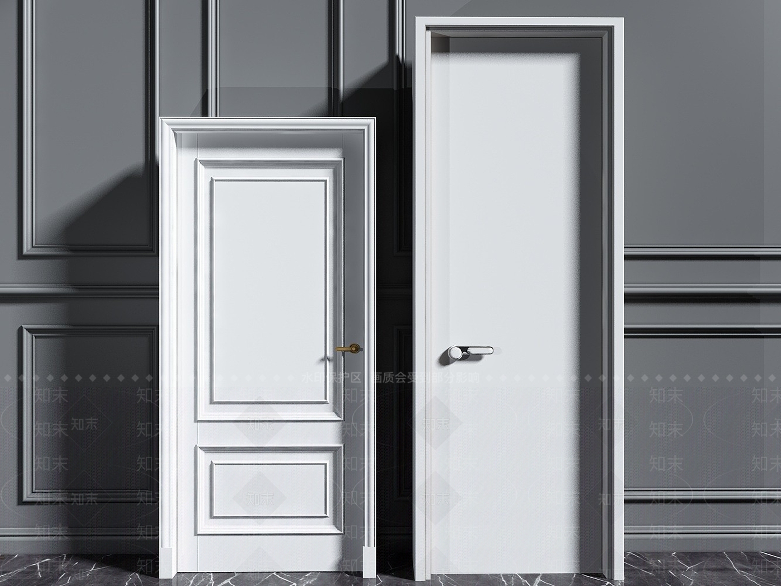 现代卧室门3D模型下载【ID:1192915157】