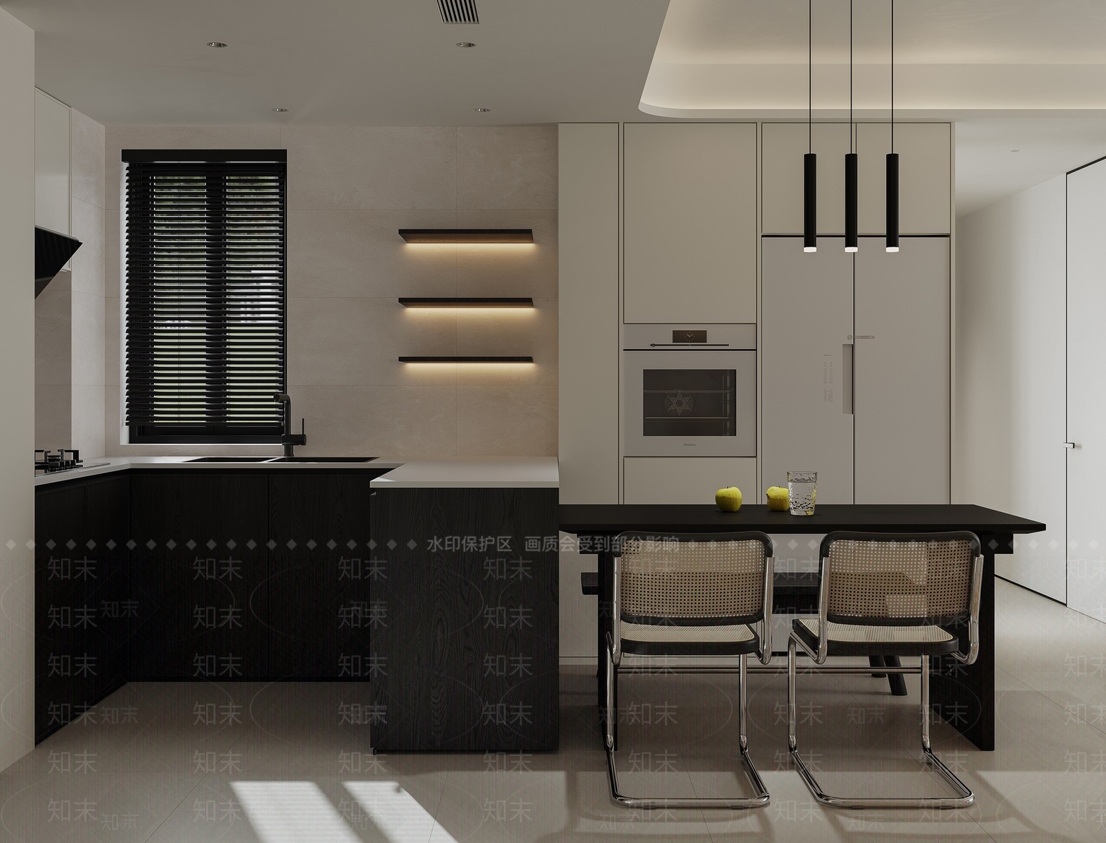 现代简约家居餐厅3D模型下载【ID:1192916515】