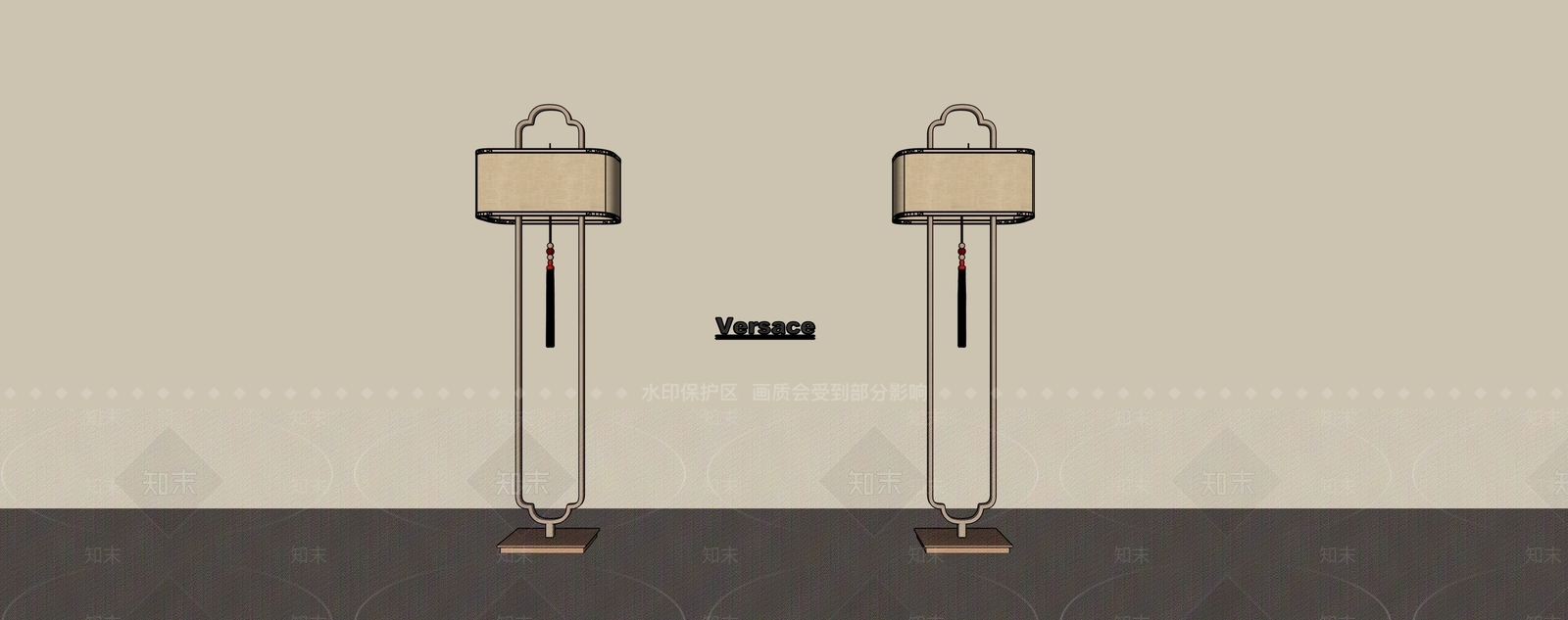 新中式中式落地灯SU模型下载【ID:1192919935】