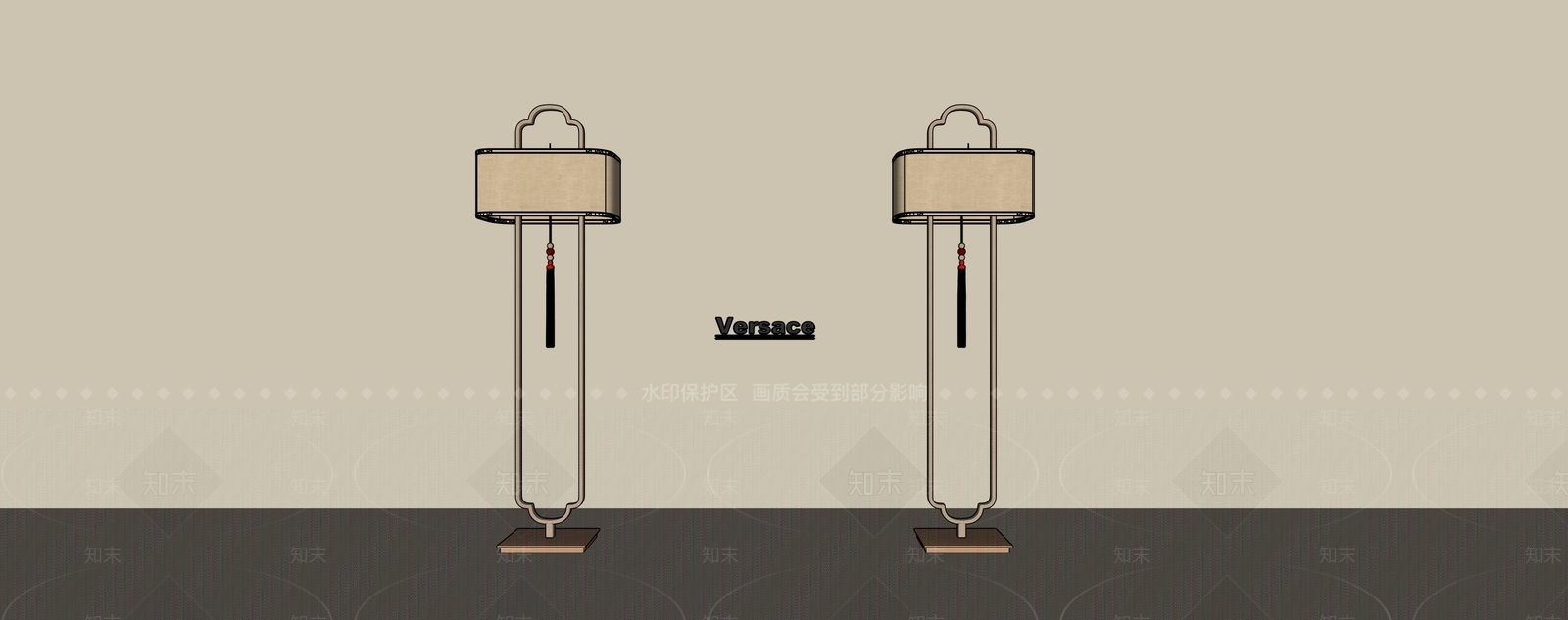 新中式中式落地灯3D模型下载【ID:1192920002】