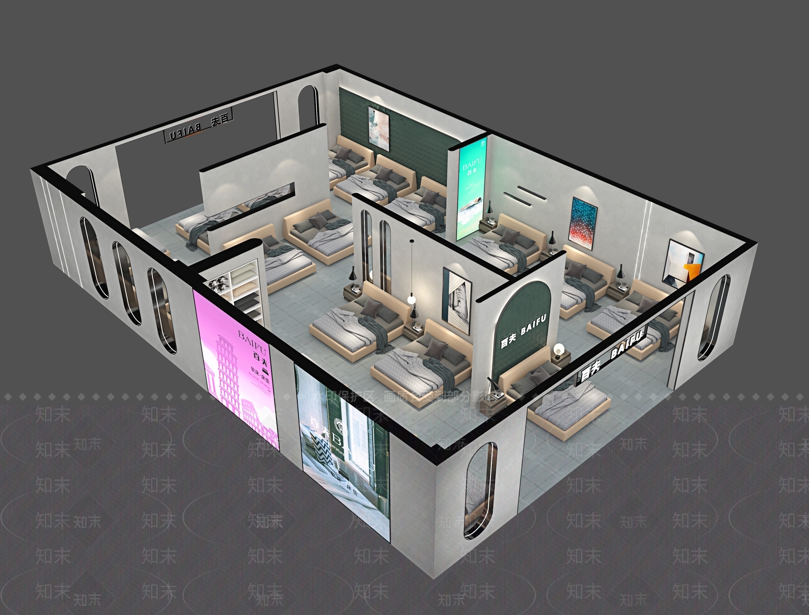 现代意式家具展厅3D模型下载【ID:1192920552】