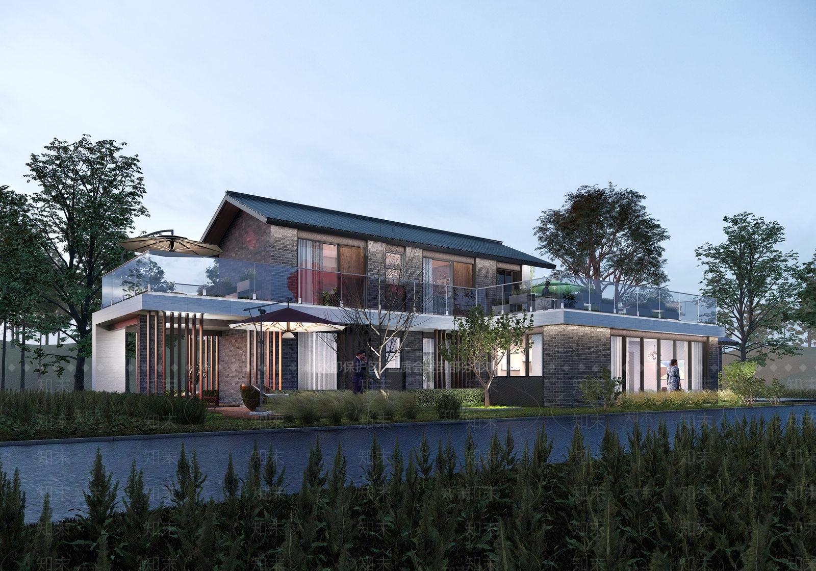 新中式现代乡村民房SU模型下载【ID:1192922246】