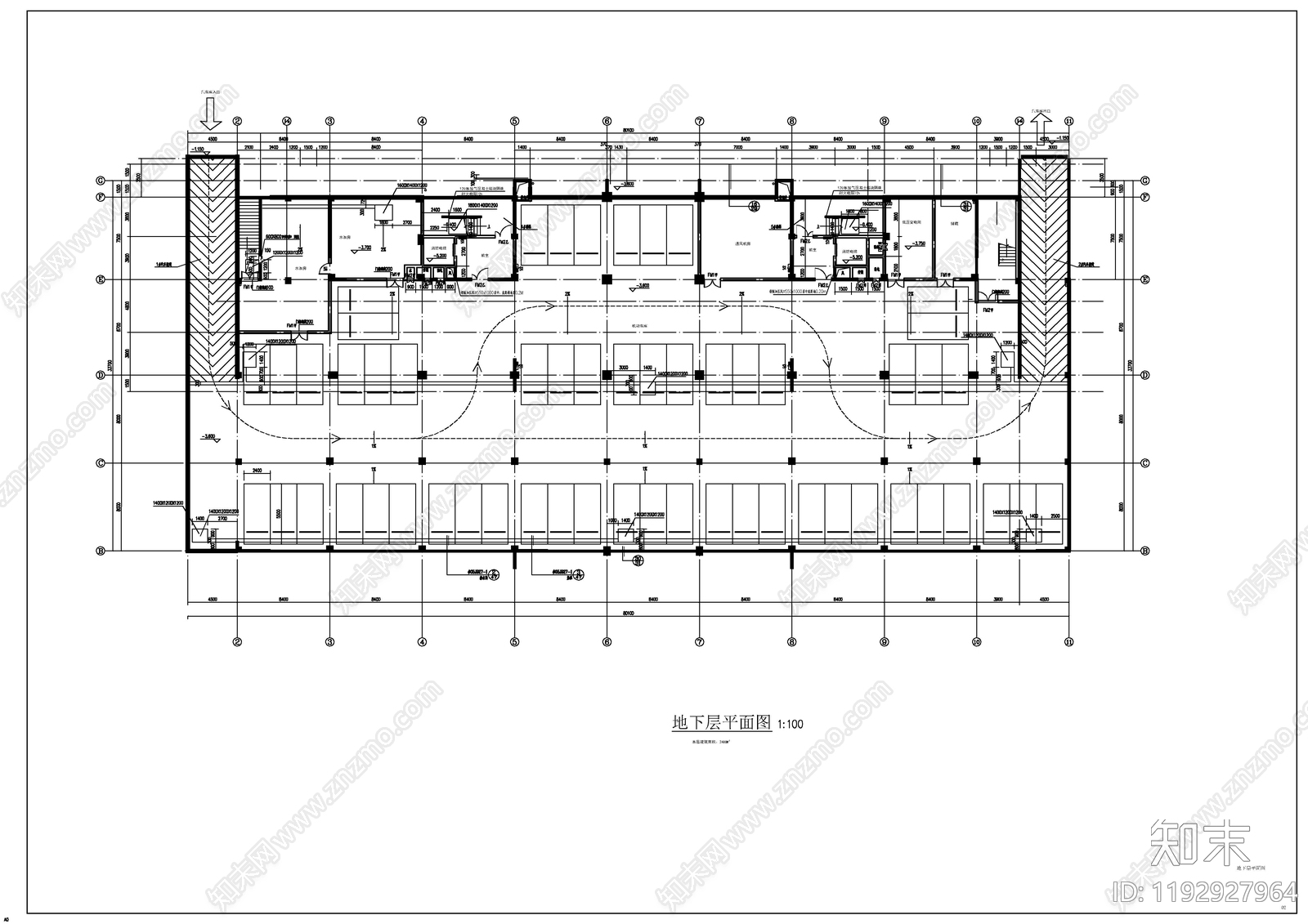 现代图书馆建筑cad施工图下载【ID:1192927964】