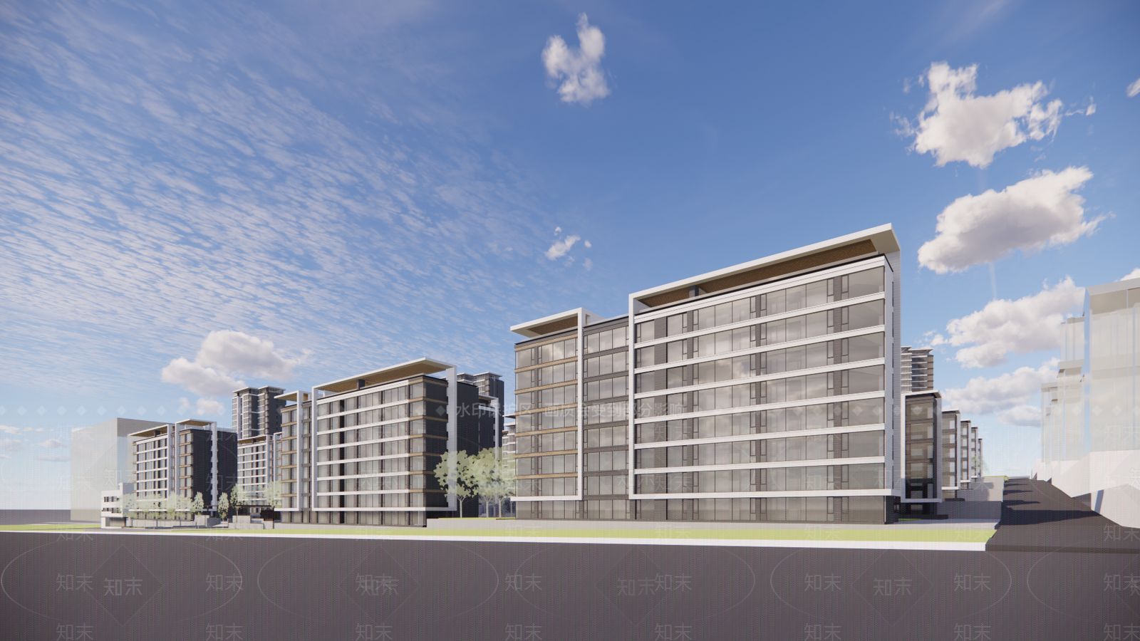 现代小区建筑SU模型下载【ID:1192928995】