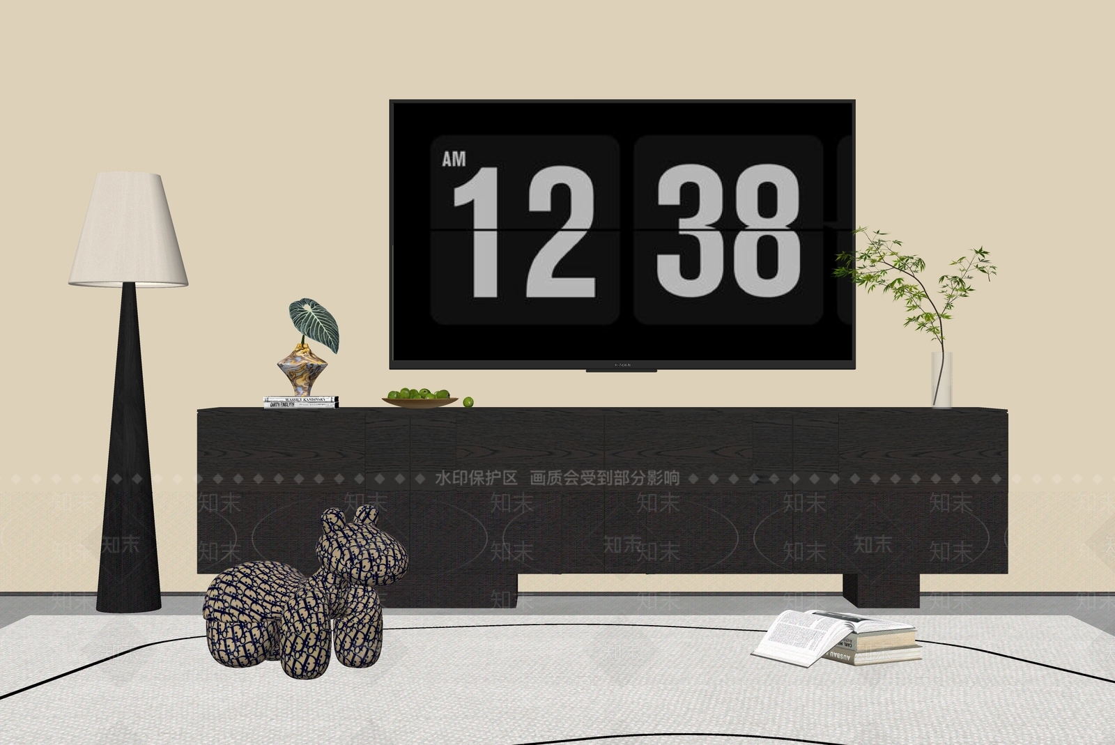 现代电视柜SU模型草图