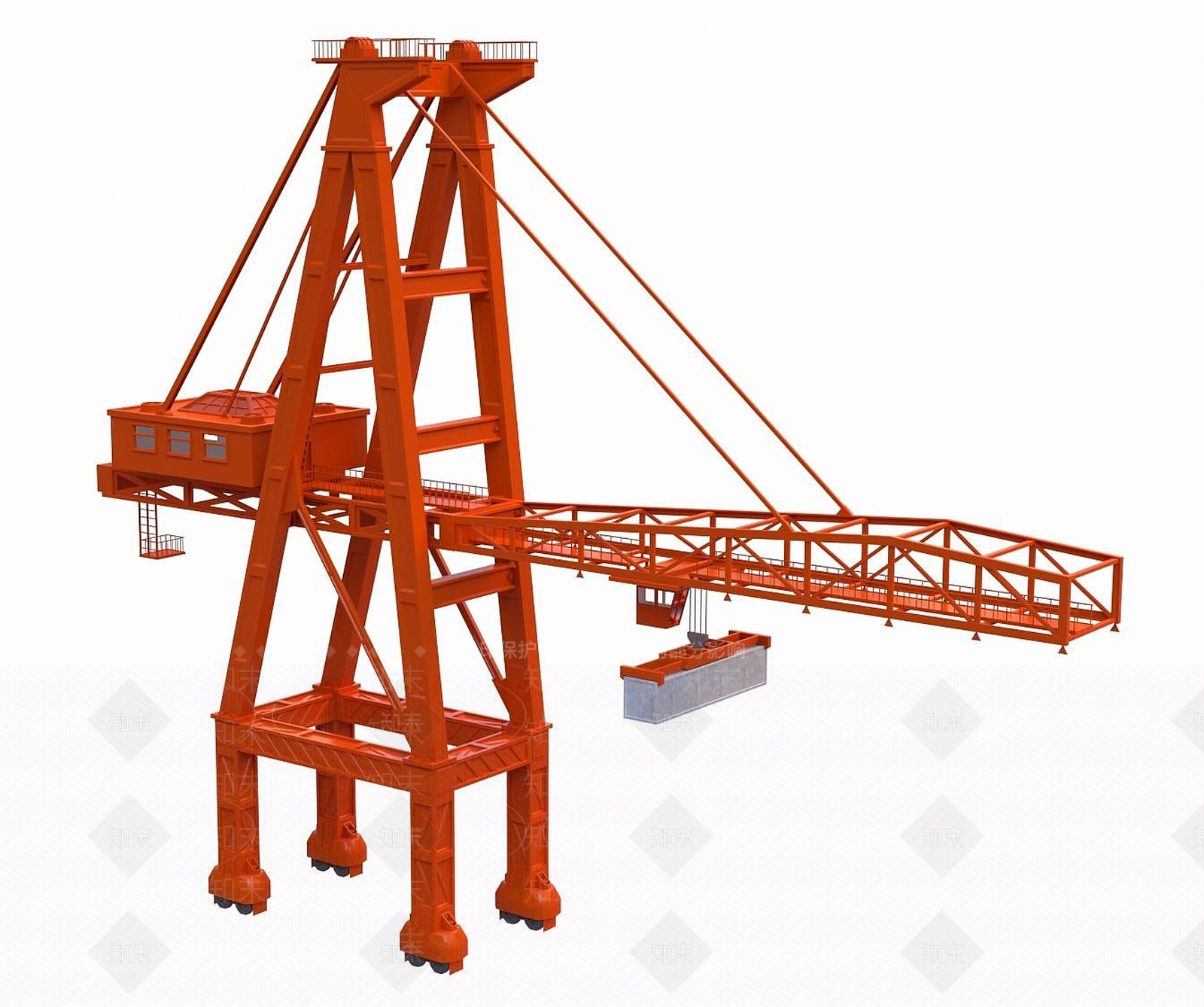 现代起重机龙门吊3D模型下载【ID:1192931180】