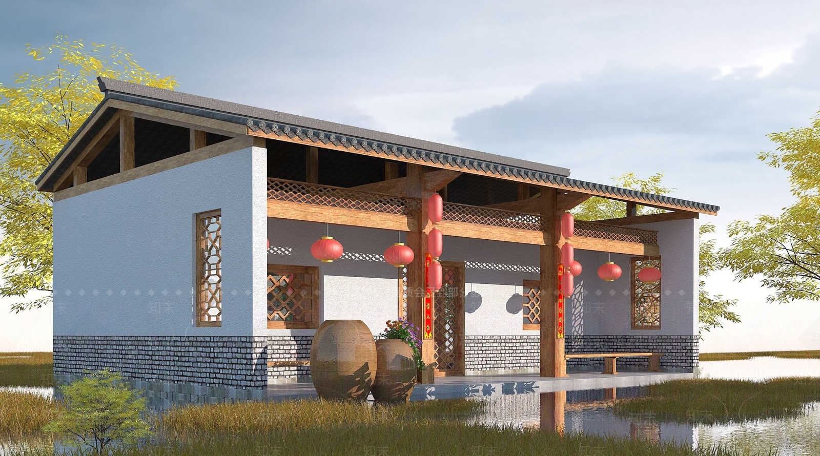 现代农家乐3D模型下载【ID:1192932505】