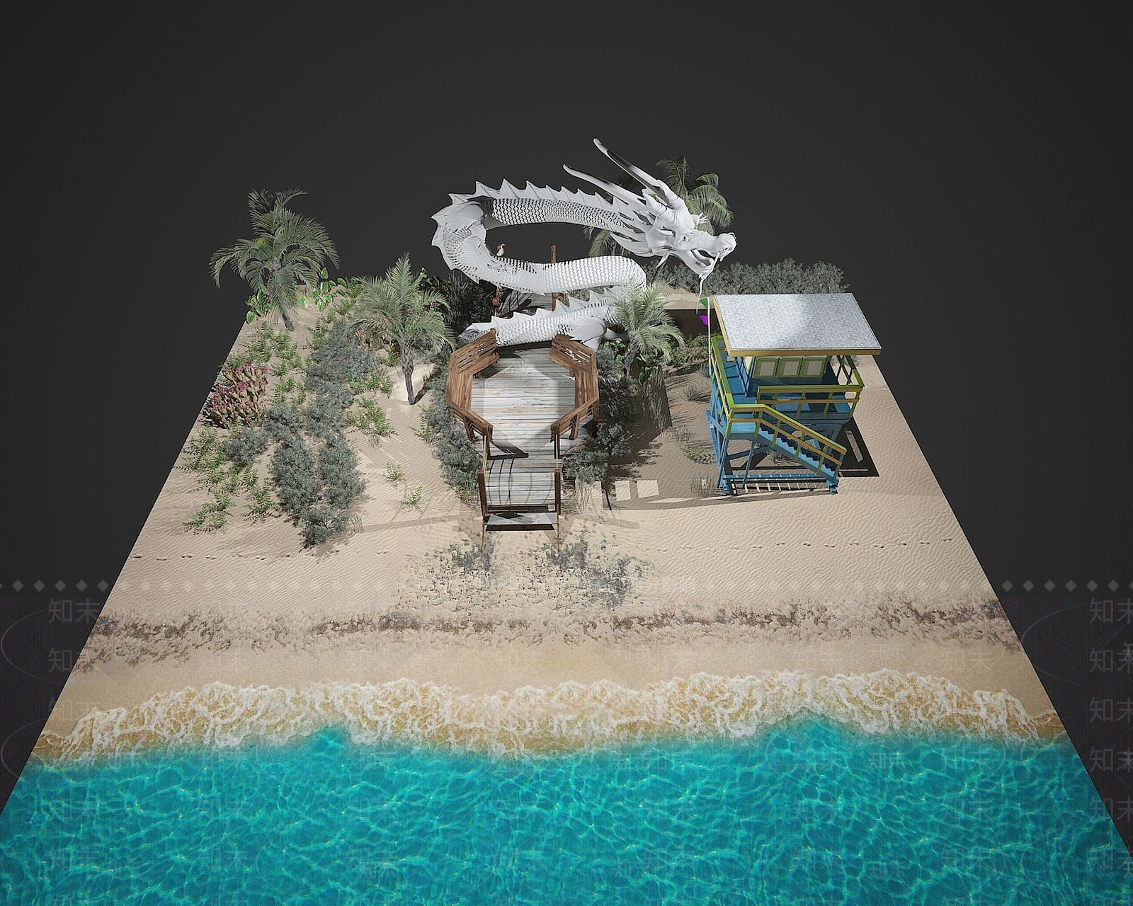 现代沙滩3D模型下载【ID:1192933159】