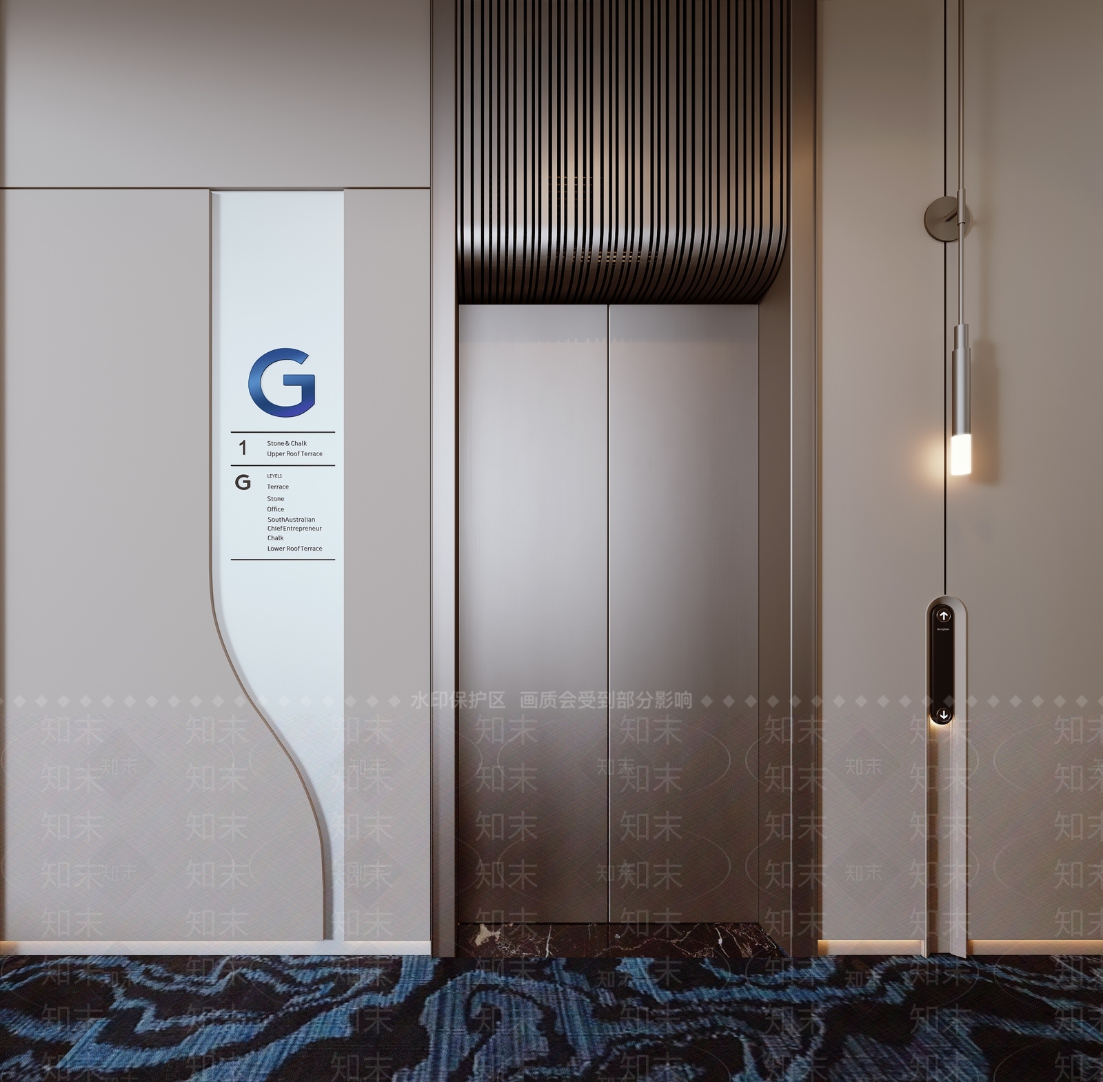 现代电梯间3D模型下载【ID:1192933690】