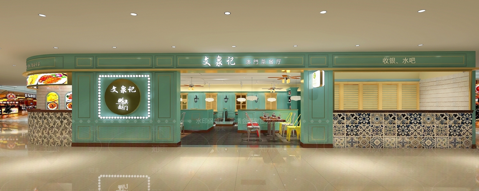 简欧餐饮门头3D模型下载【ID:1192935528】