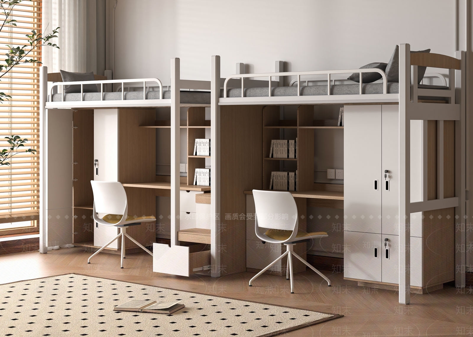 现代上下床3D模型下载【ID:1192937355】