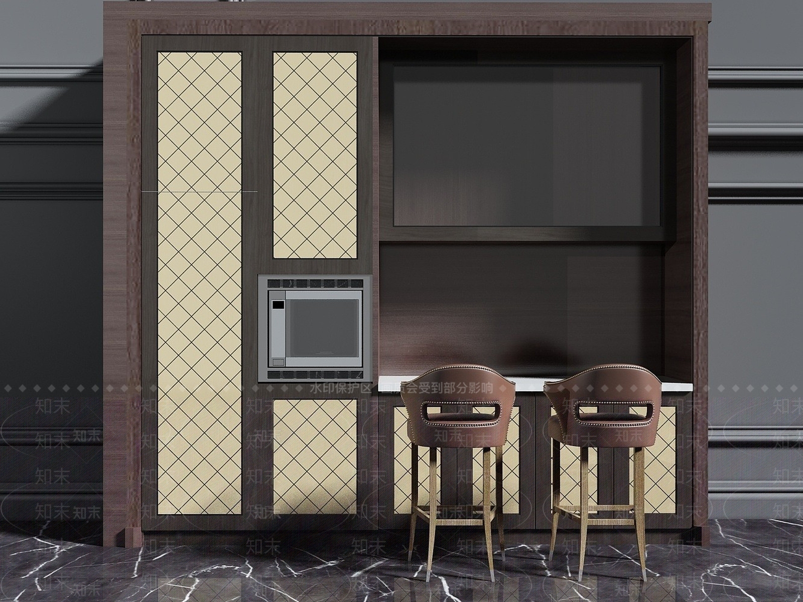 现代简约柜子3D模型下载【ID:1192938259】