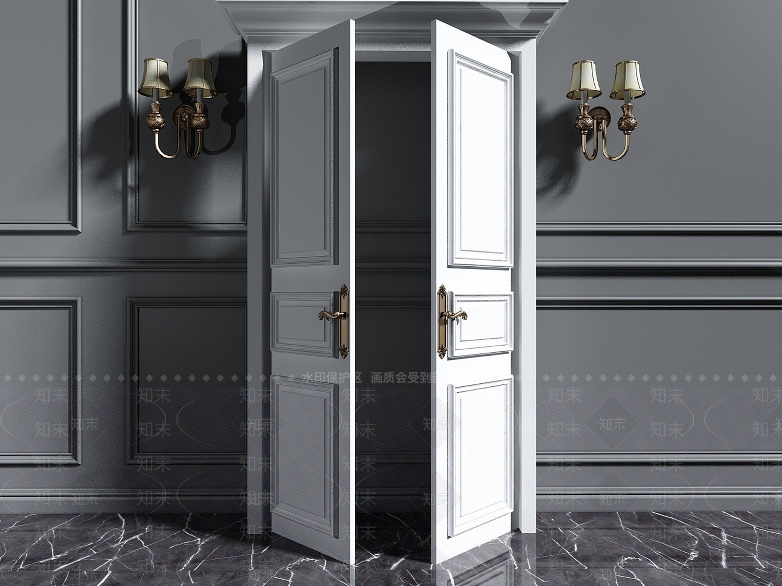 现代卧室门3D模型下载【ID:1192939170】