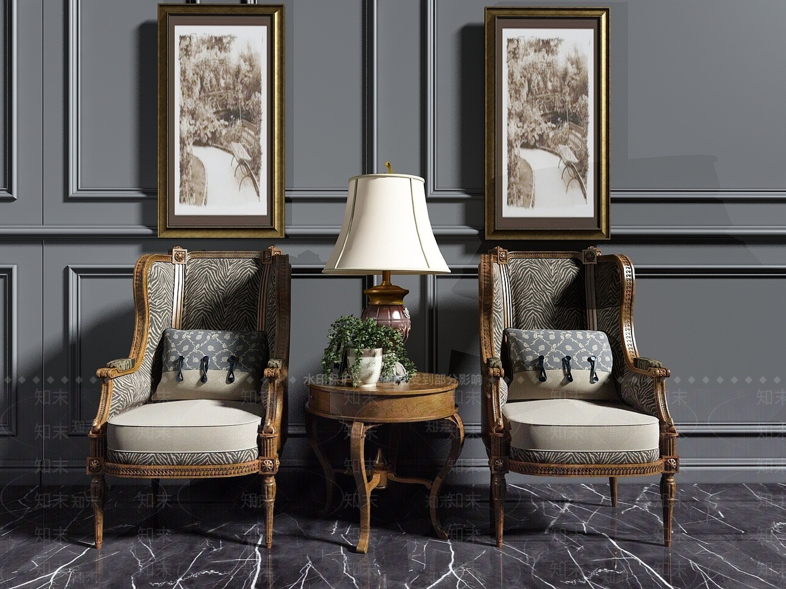 现代休闲椅子3D模型下载【ID:1192940172】