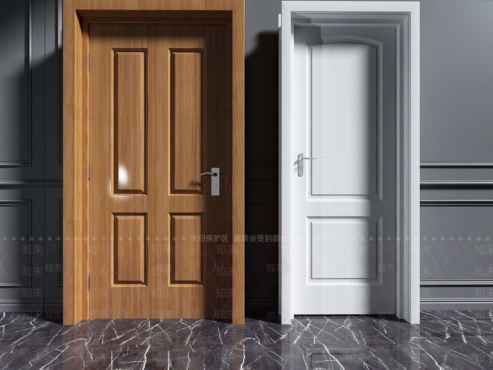 现代卧室门3D模型下载【ID:1192940350】