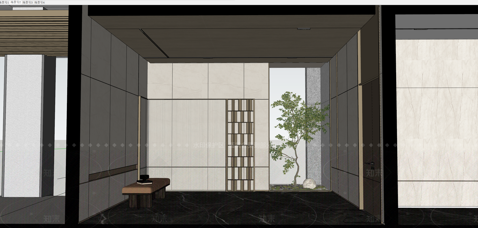 现代简约门头SU模型下载【ID:1192941107】