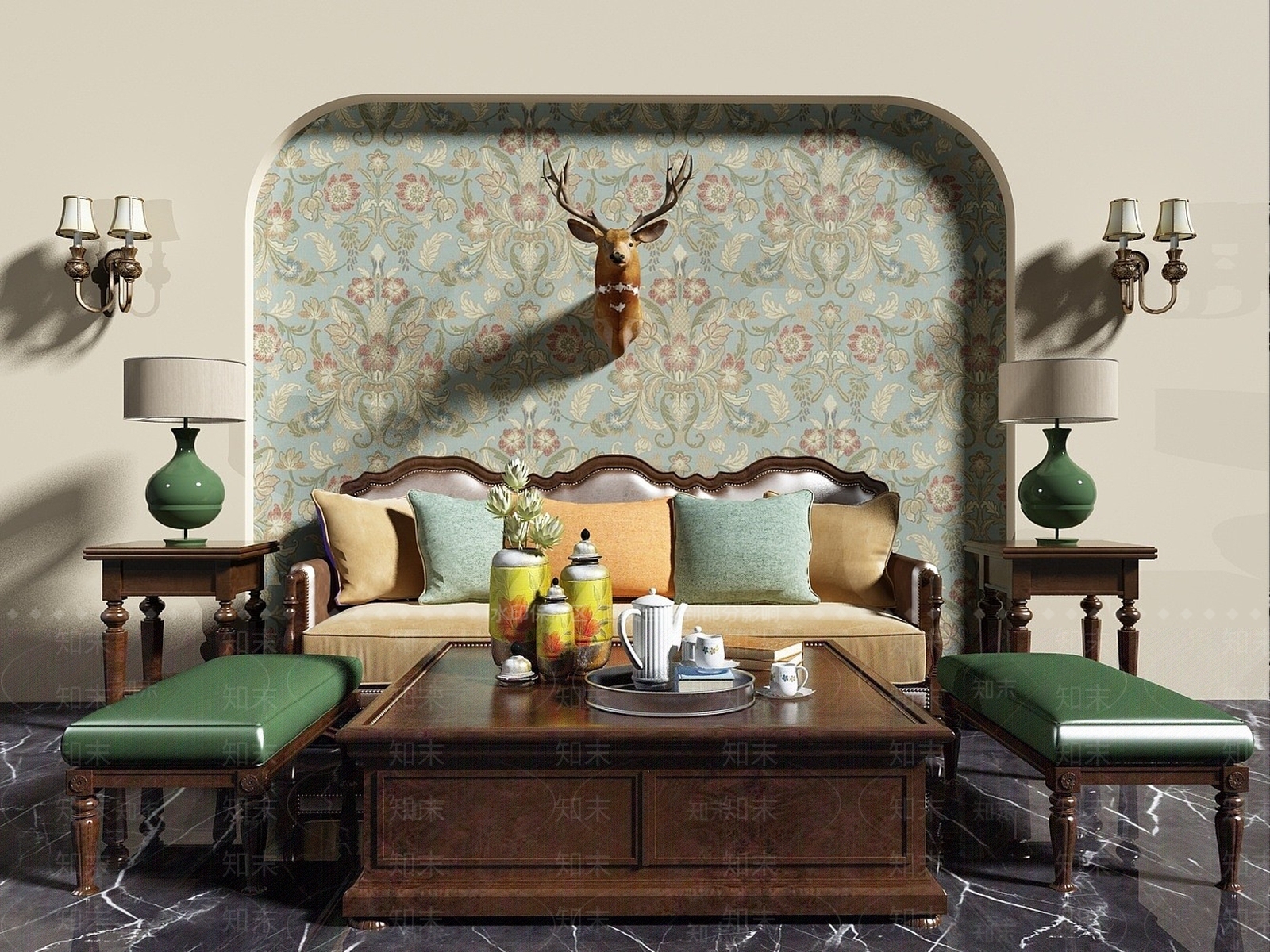 现代家具实木沙发茶几3D模型下载【ID:1192944699】