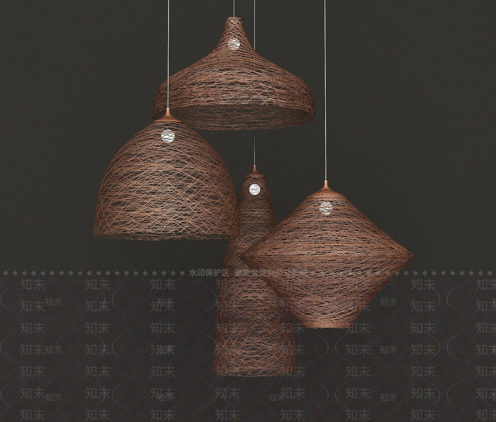 编织餐厅吊灯3D模型下载【ID:1192945672】