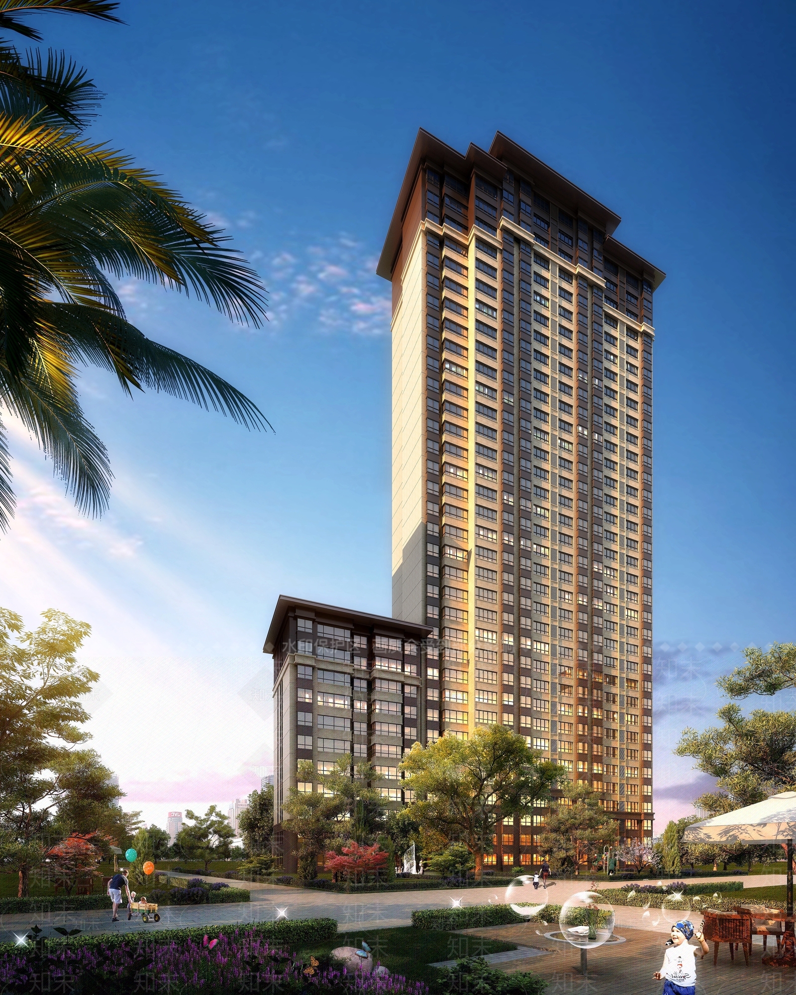 现代小区住宅3D模型下载【ID:1192945721】