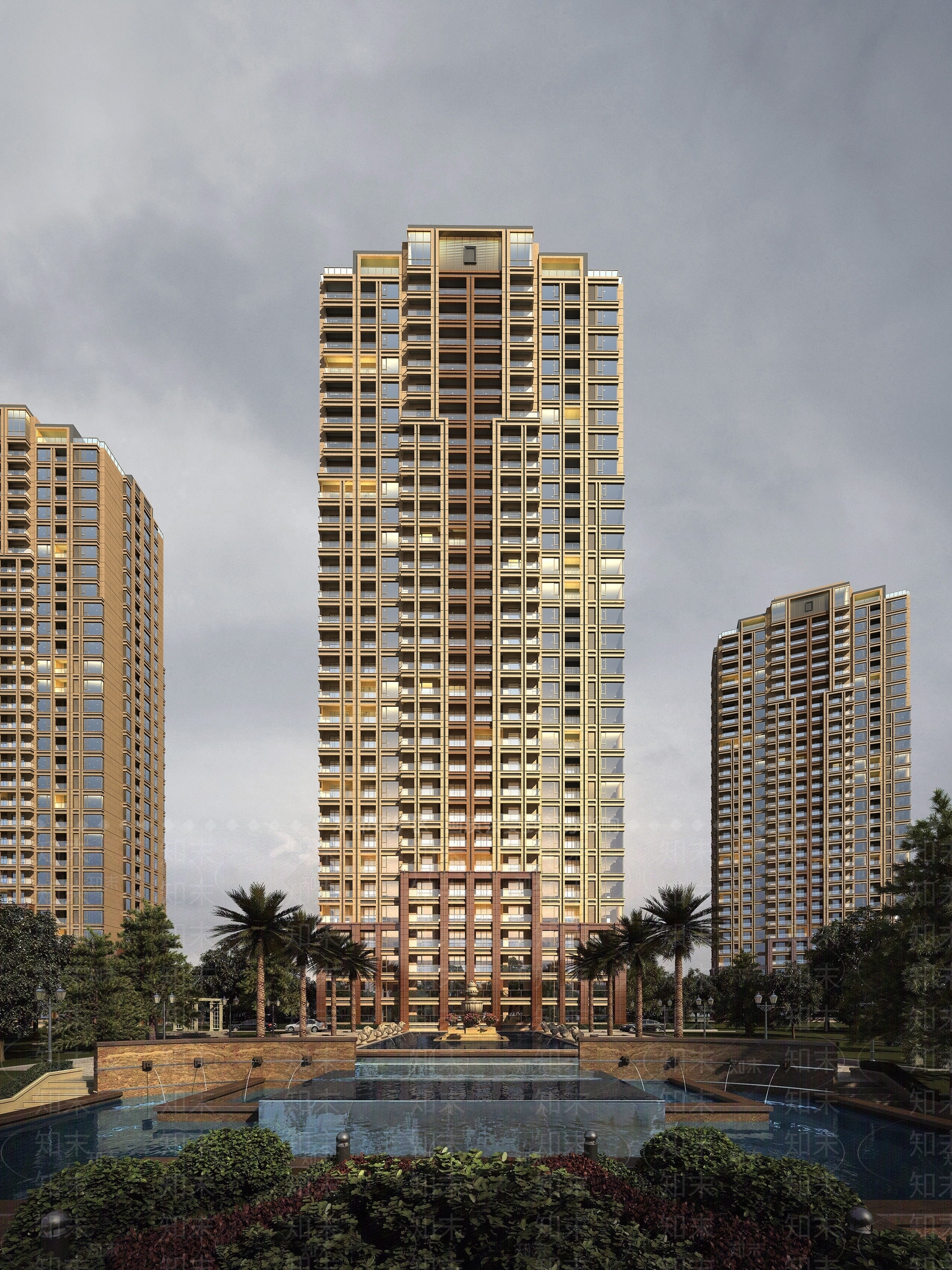 现代小区住宅3D模型下载【ID:1192946352】