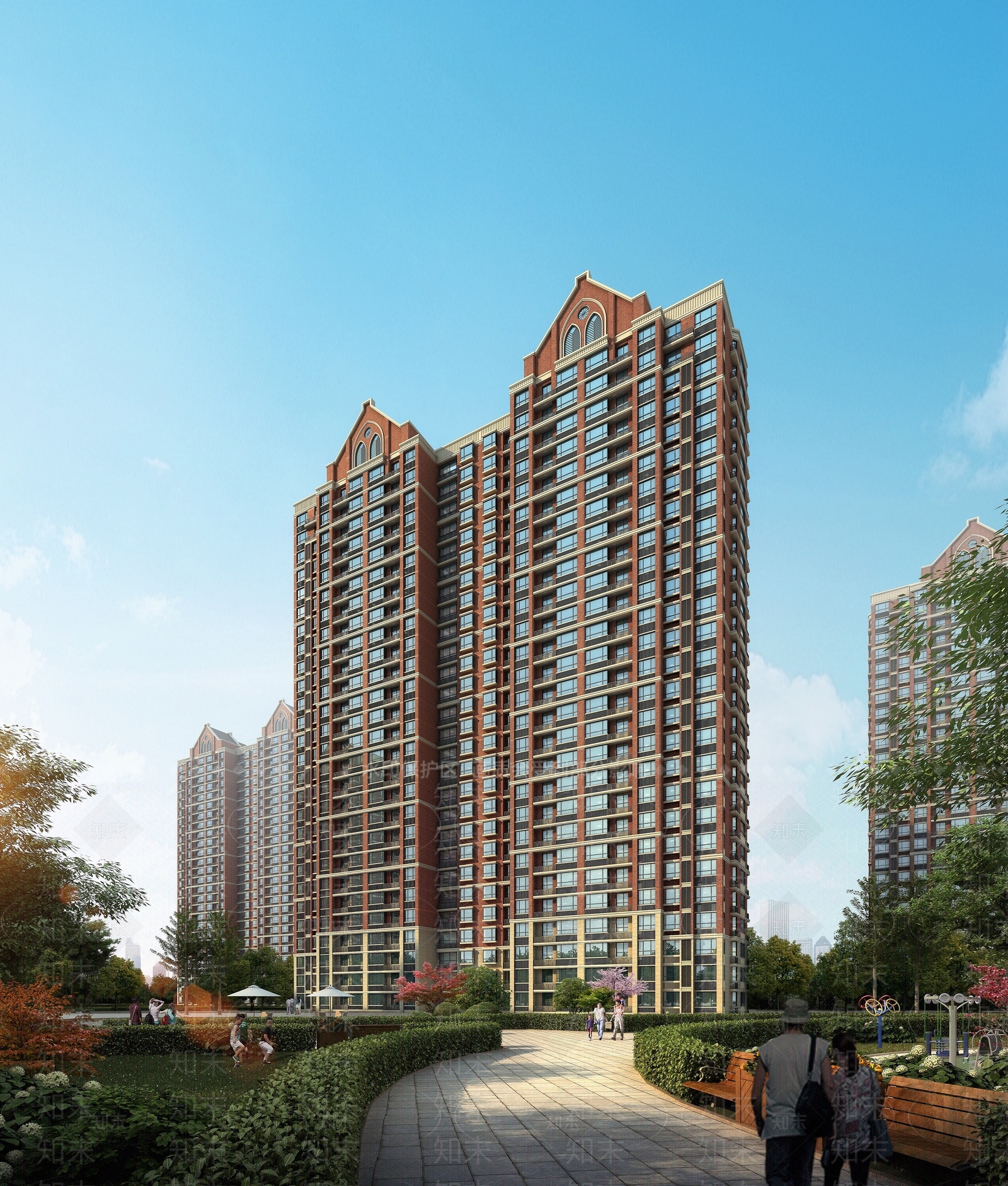 现代小区住宅3D模型下载【ID:1192946349】