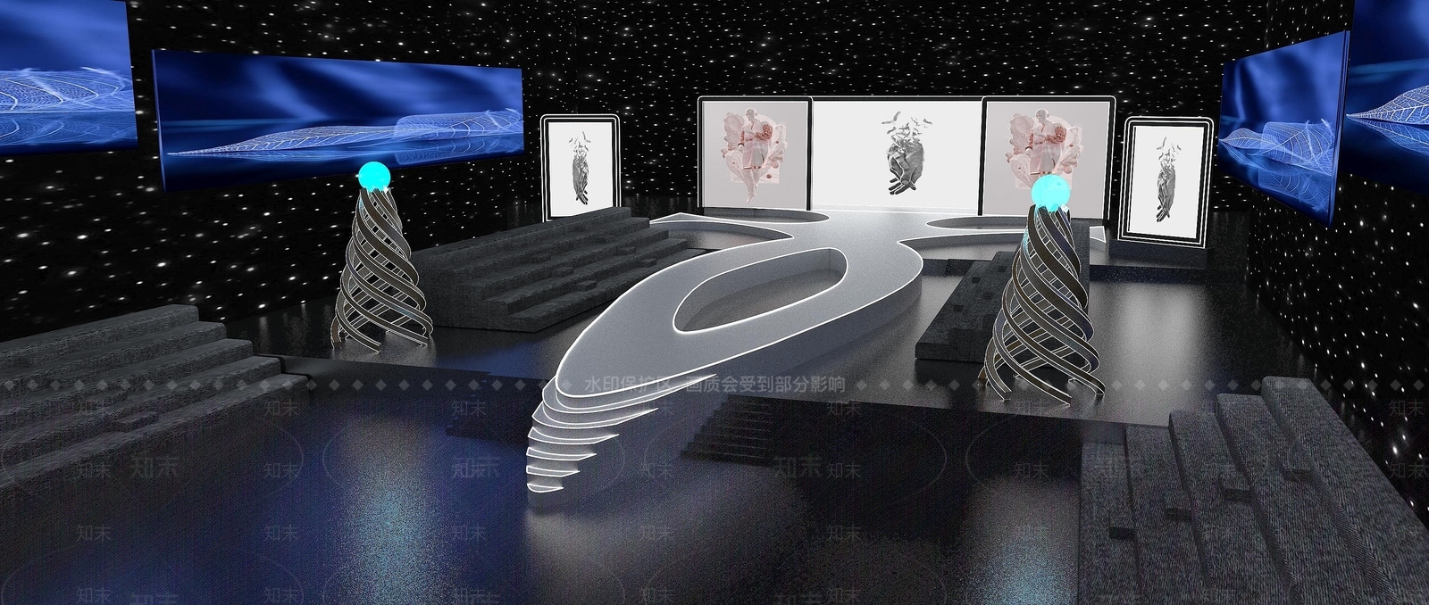 现代灯光舞台设计3D模型下载【ID:1192946432】