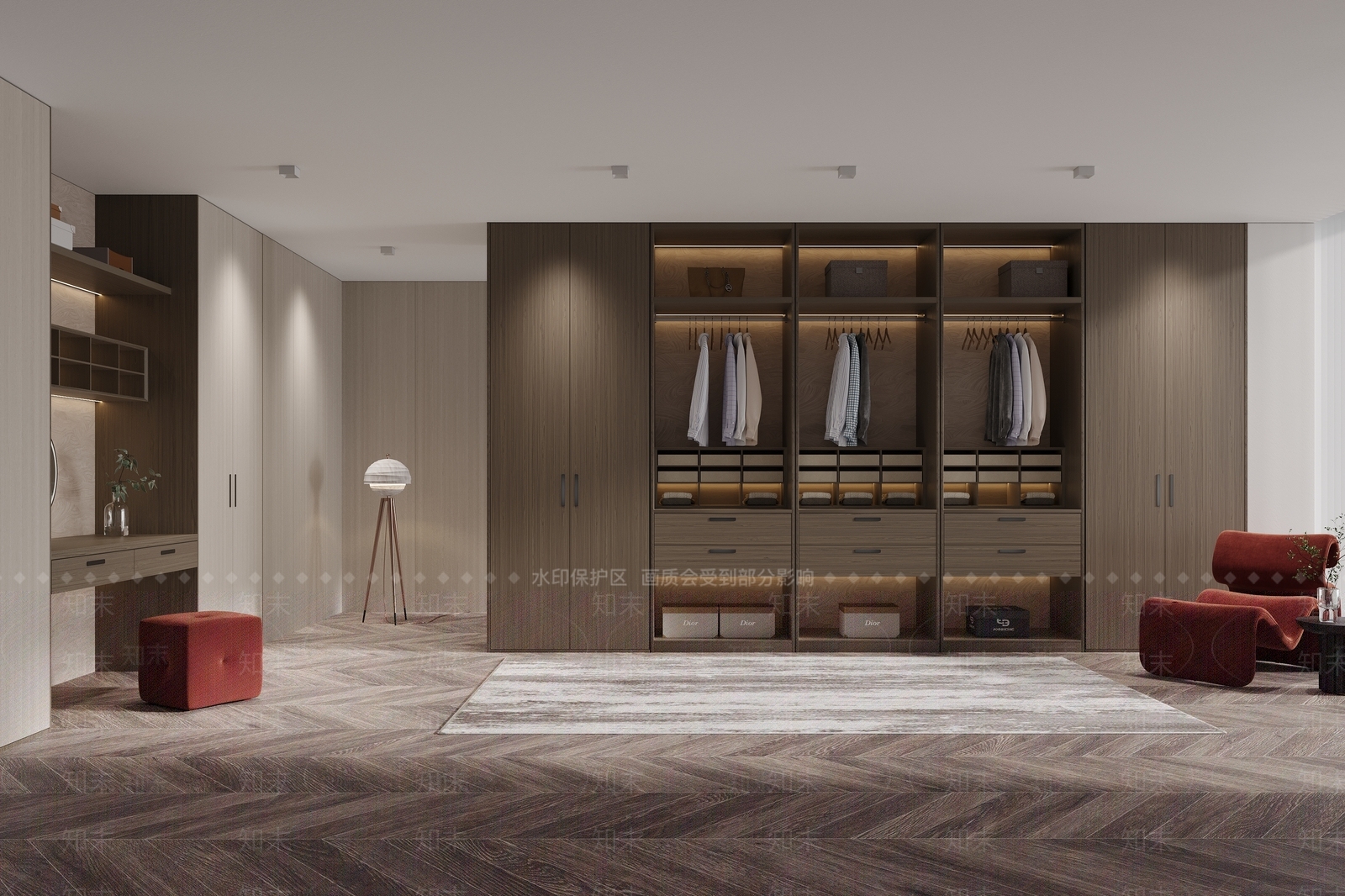 现代极简衣帽间3D模型下载【ID:1192956162】